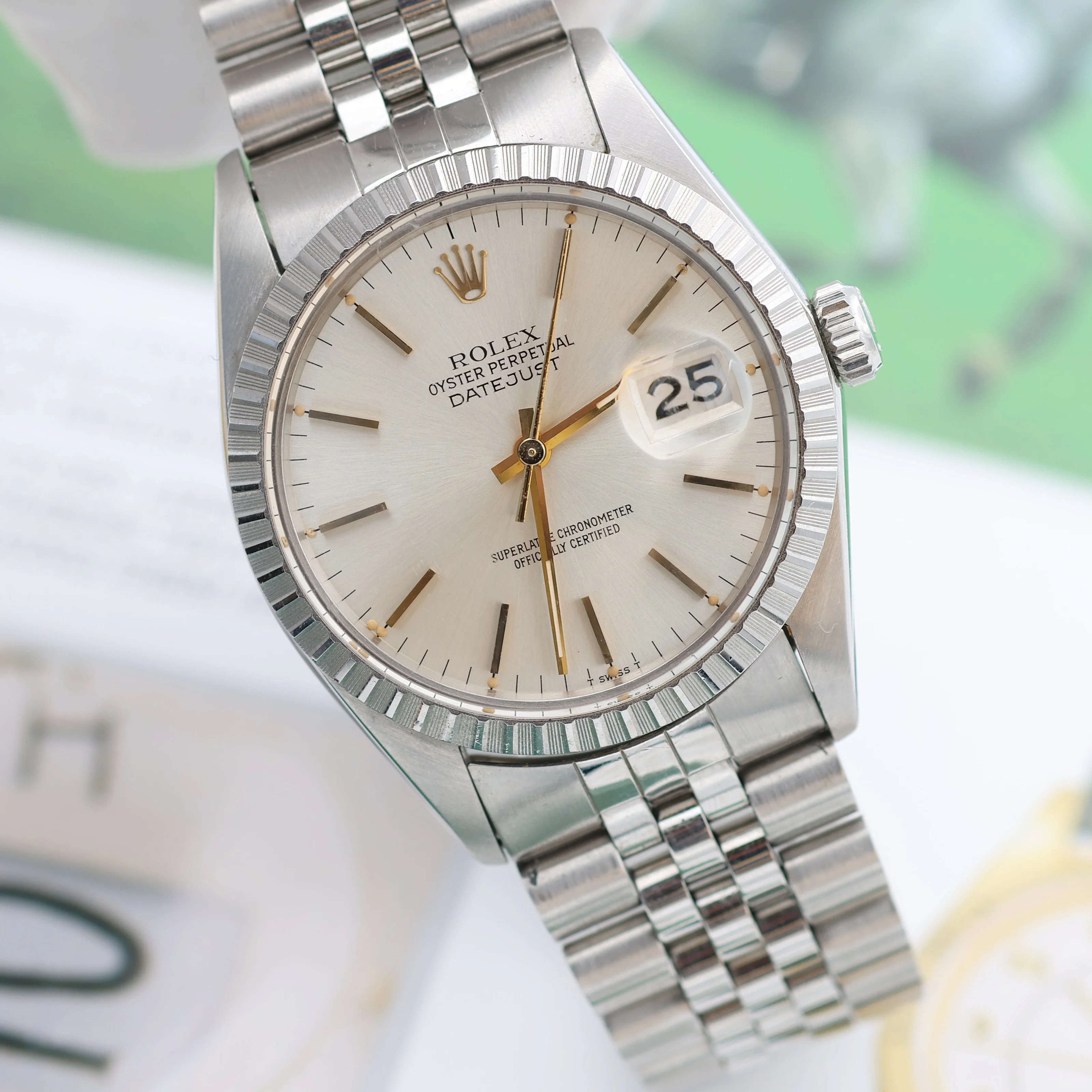 Rolex Datejust ref. 16030 Silver Dial with Golden indexes- Jubilee - Full Set - Image 5
