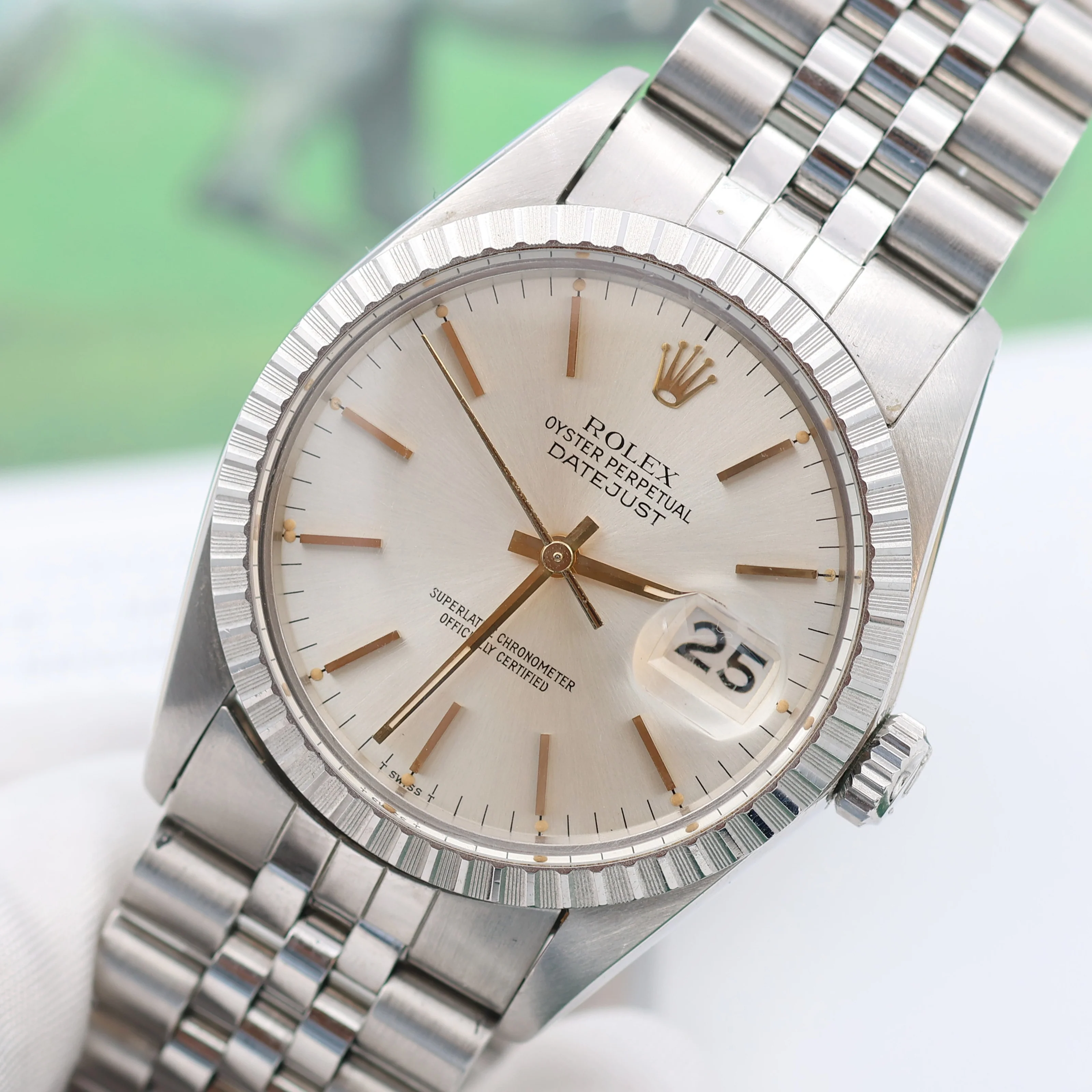 Rolex Datejust ref. 16030 Silver Dial with Golden indexes- Jubilee - Full Set - Image 6