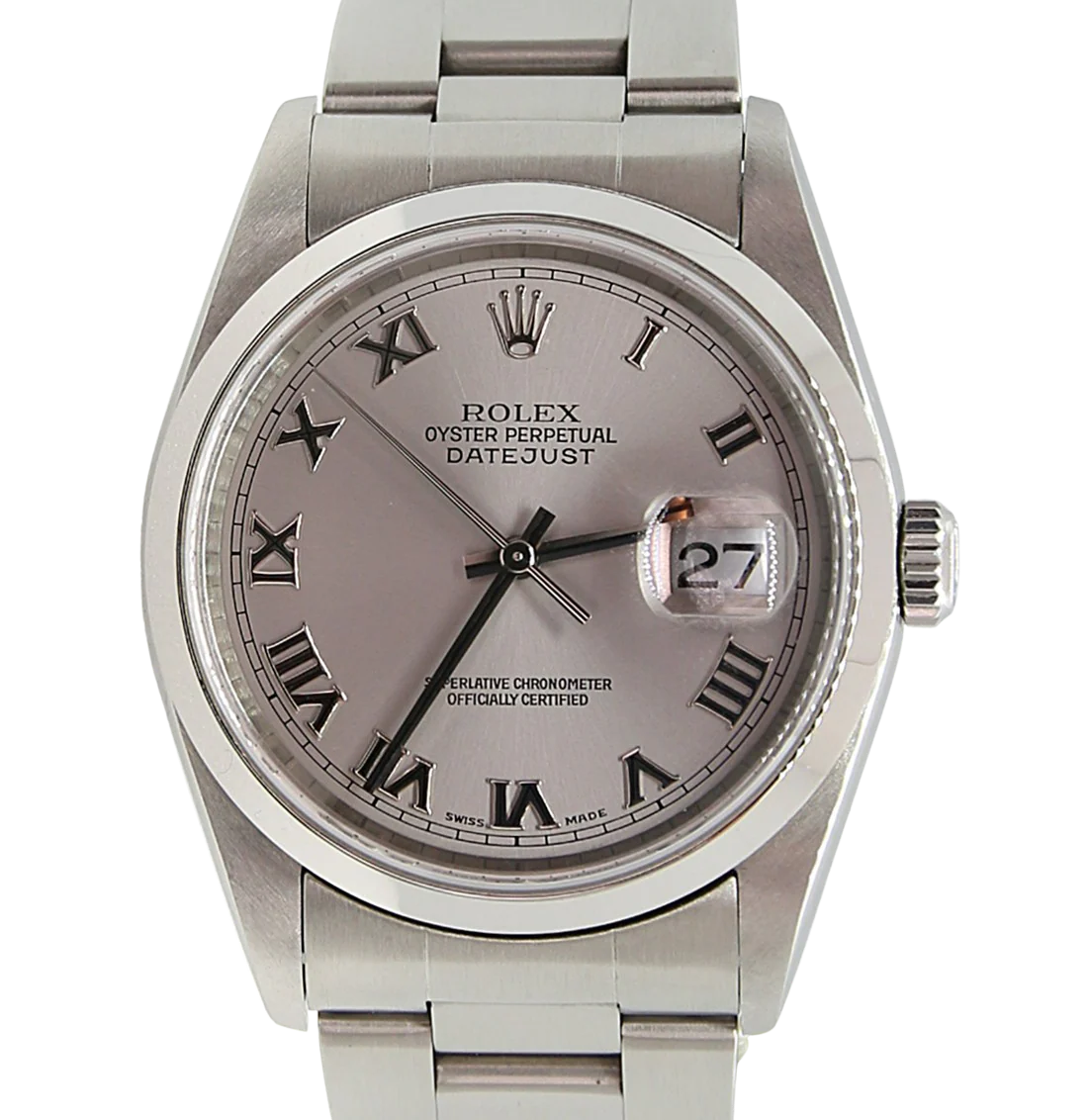 Rolex Datejust ref. 16200 Gray Roman Dial Jubilee Bracelet
