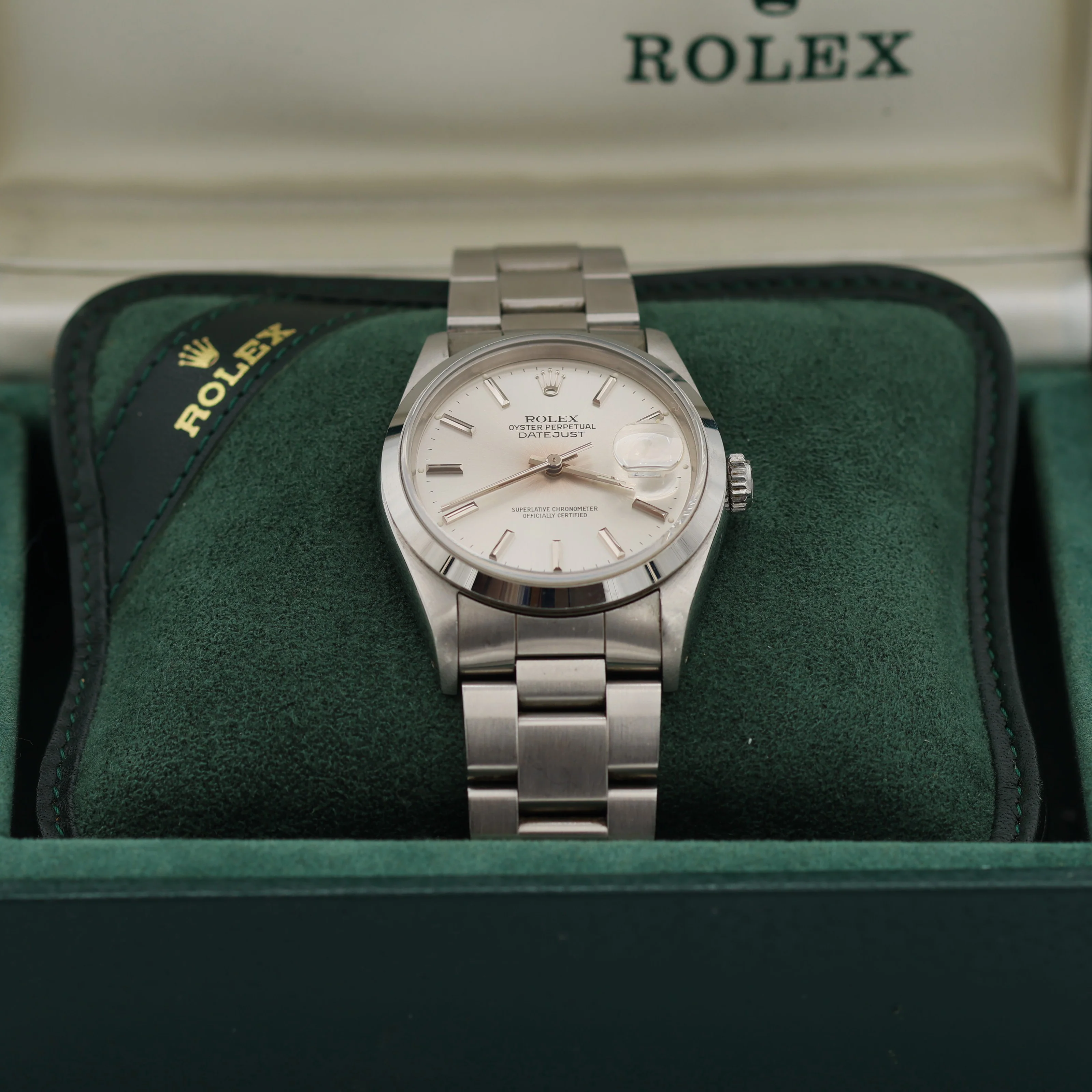 Rolex Datejust ref. 16200 Silver Dial Oyster Bracelet - Full Set - Image 2