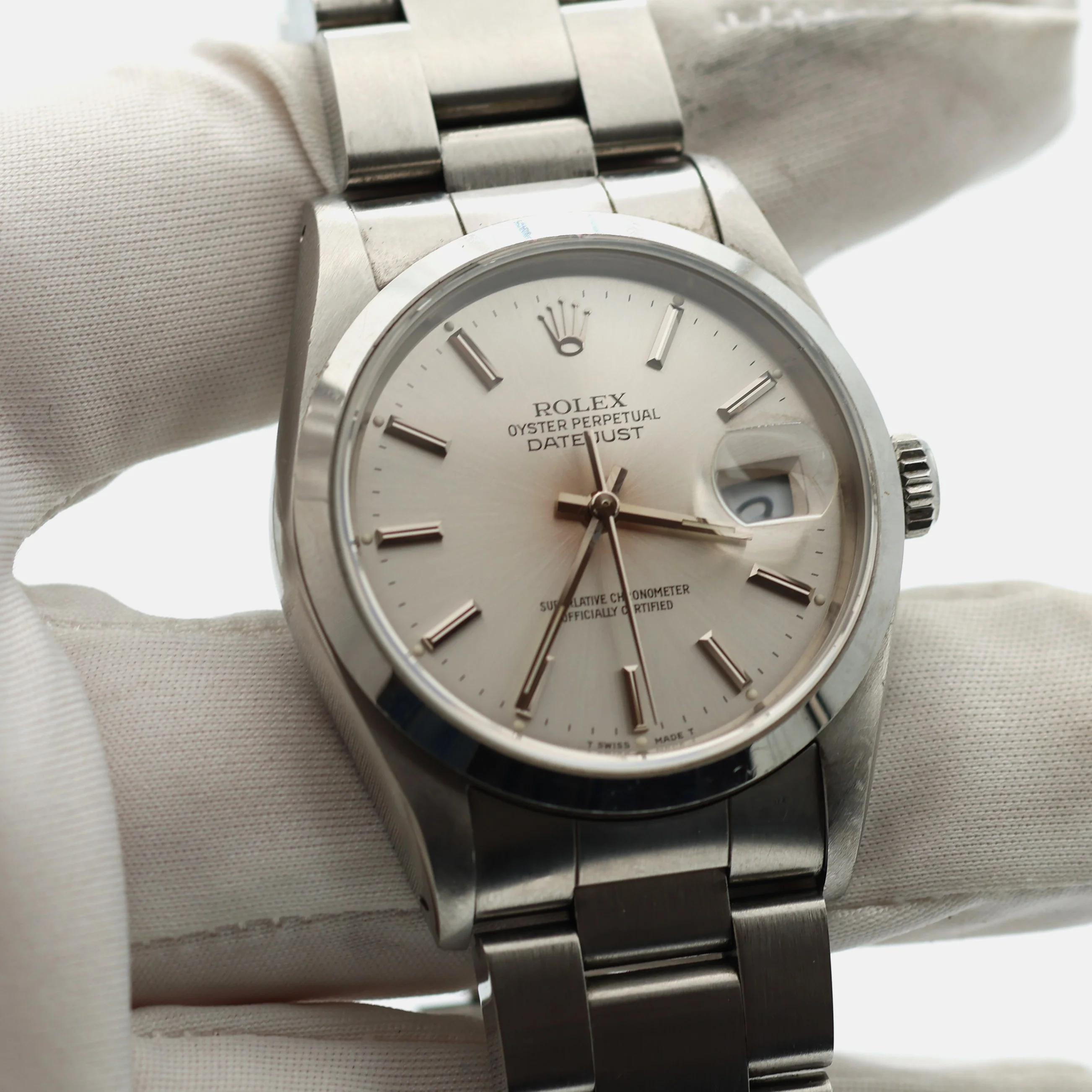 Rolex Datejust ref. 16200 Silver Dial Oyster Bracelet - Full Set - Image 4