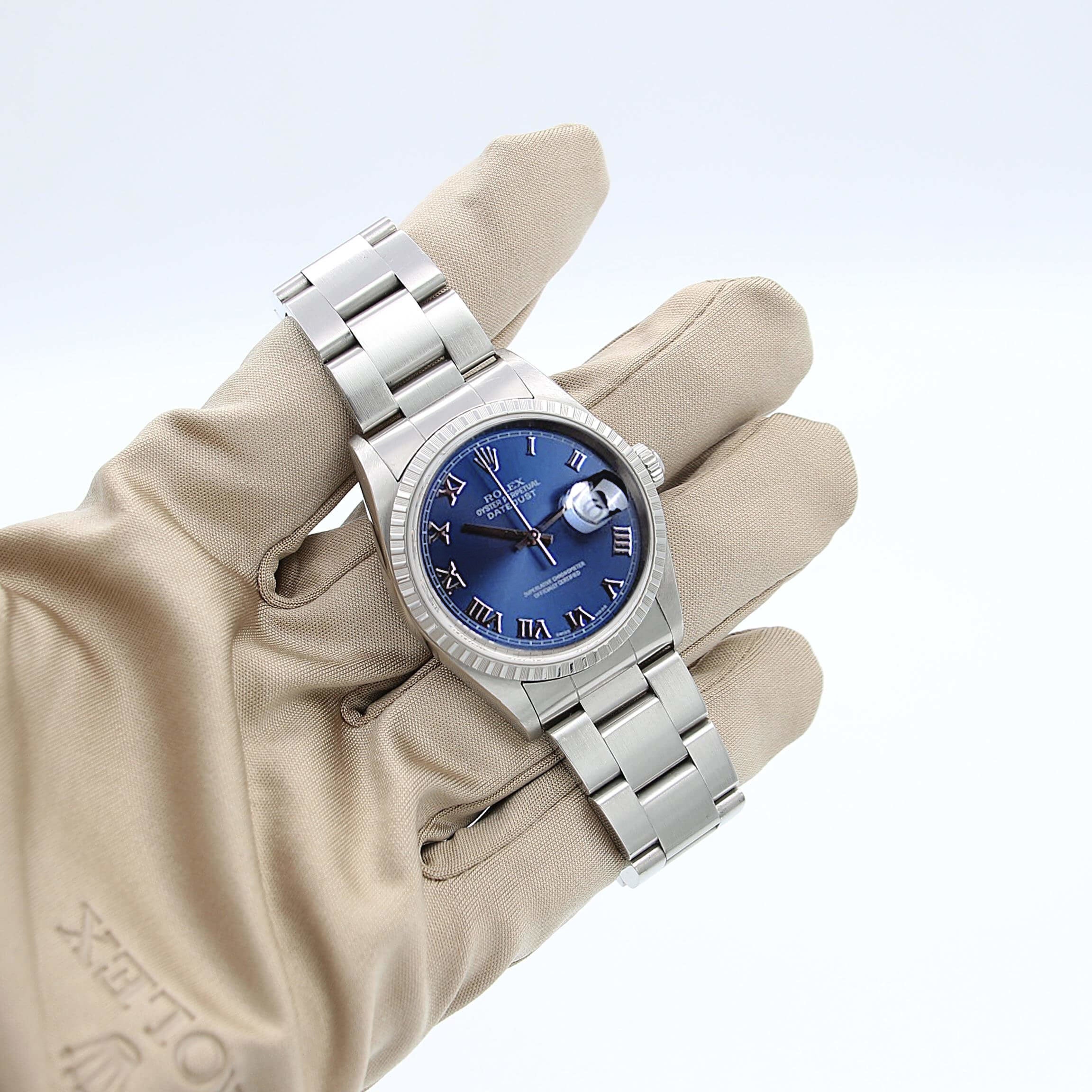 Rolex Datejust ref. 16220 Blue Roman Dial Oyster Bracelet - Image 2