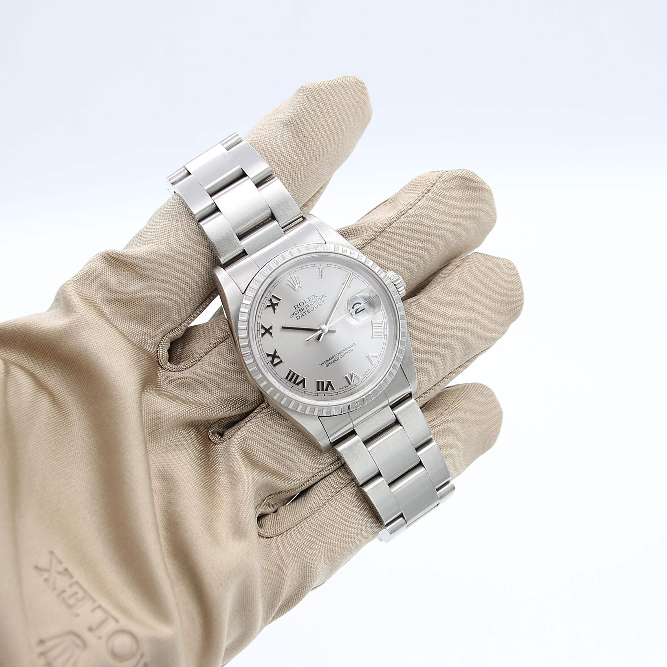 Rolex Datejust ref. 16220 Grey Roman Dial Oyster Bracelet - Full Set - Image 2
