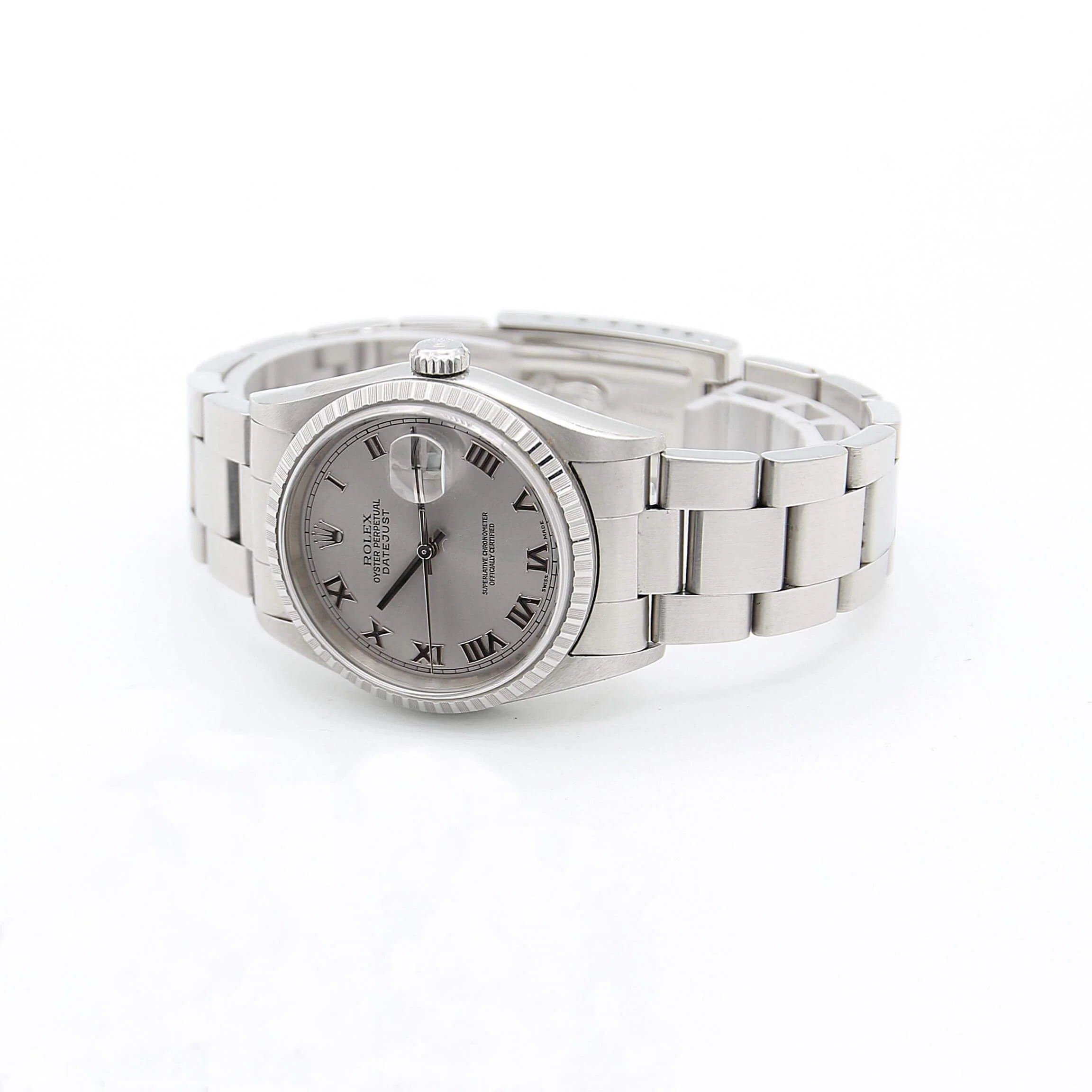 Rolex Datejust ref. 16220 Grey Roman Dial Oyster Bracelet - Full Set - Image 3