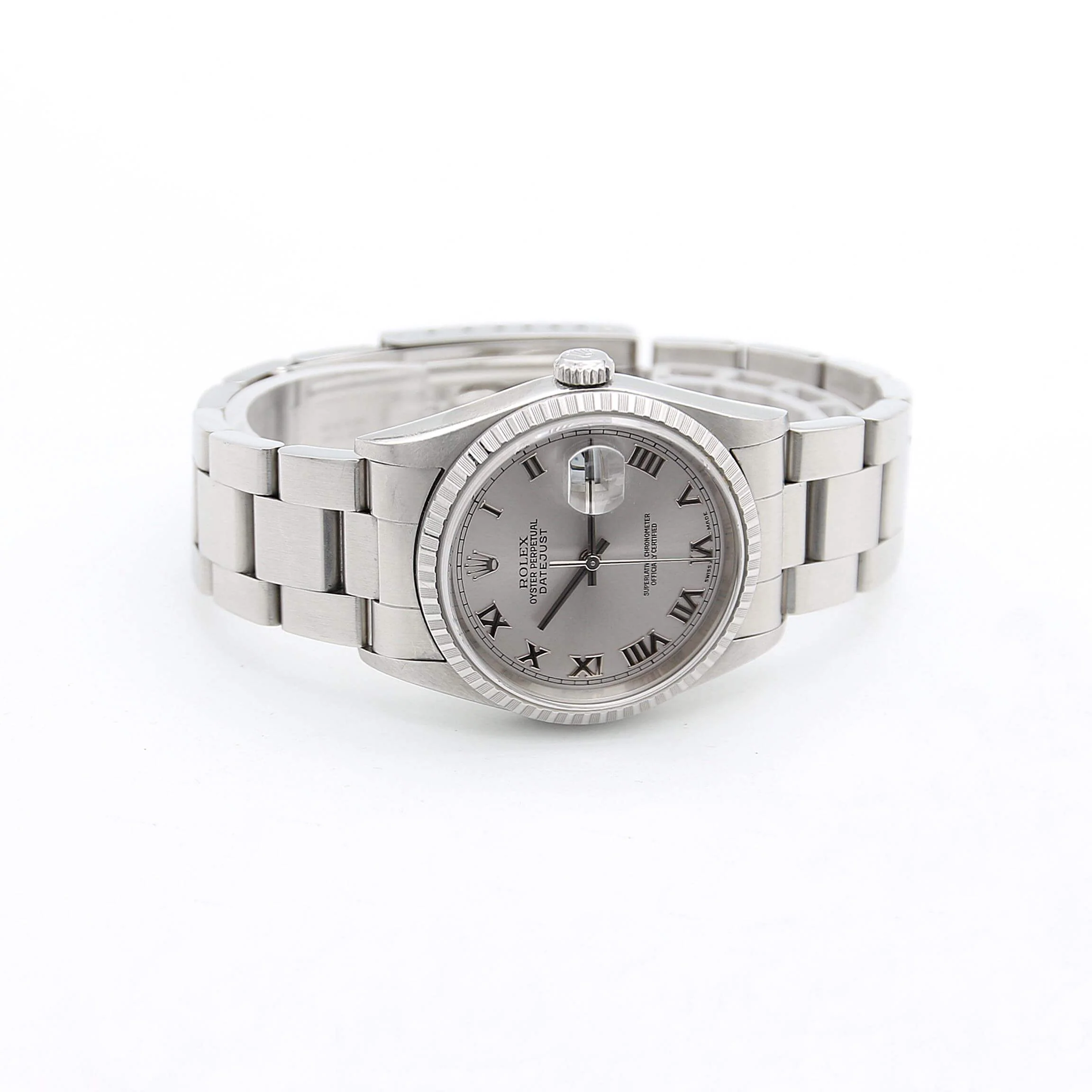 Rolex Datejust ref. 16220 Grey Roman Dial Oyster Bracelet - Full Set - Image 4
