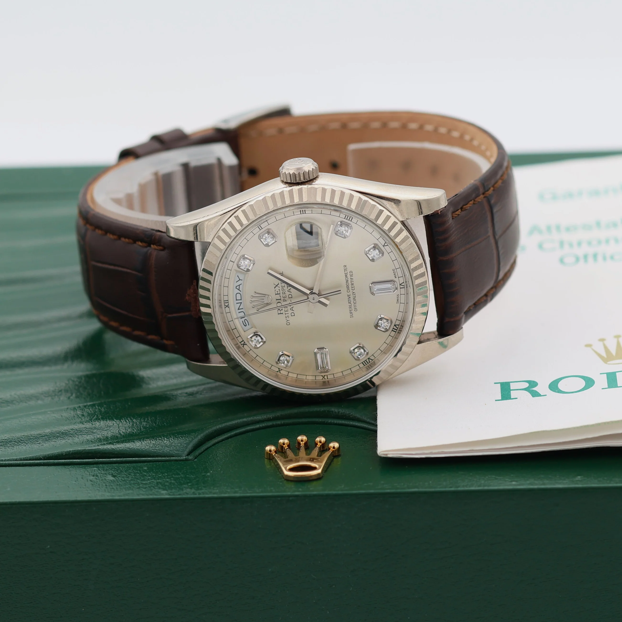 Rolex Day-Date 36 ref. 118239 Diamonds dial - Leather - Full Set - Image 5
