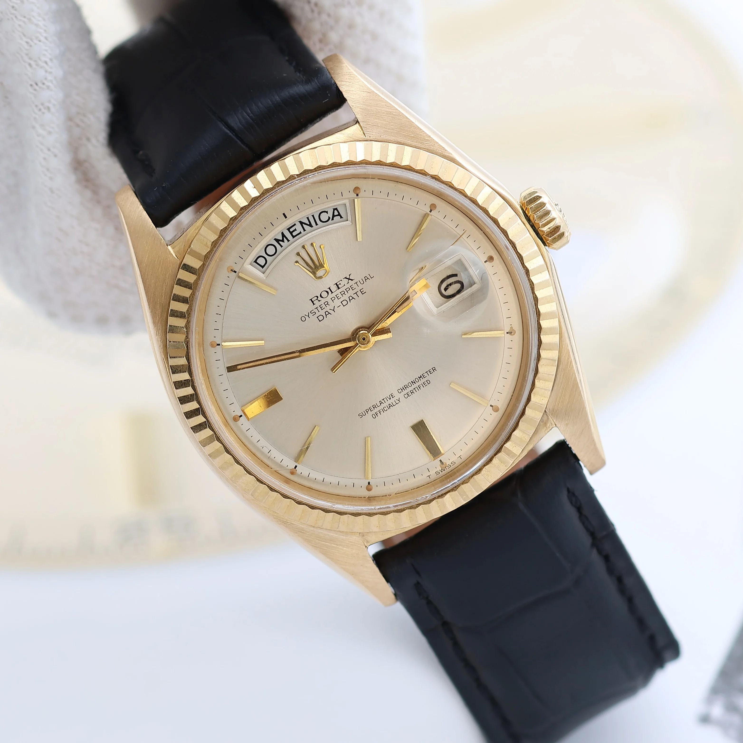 Rolex Day-Date 36 ref. 1803 Silver Dial - Leather Strap with original buckle Rolex - Image 2