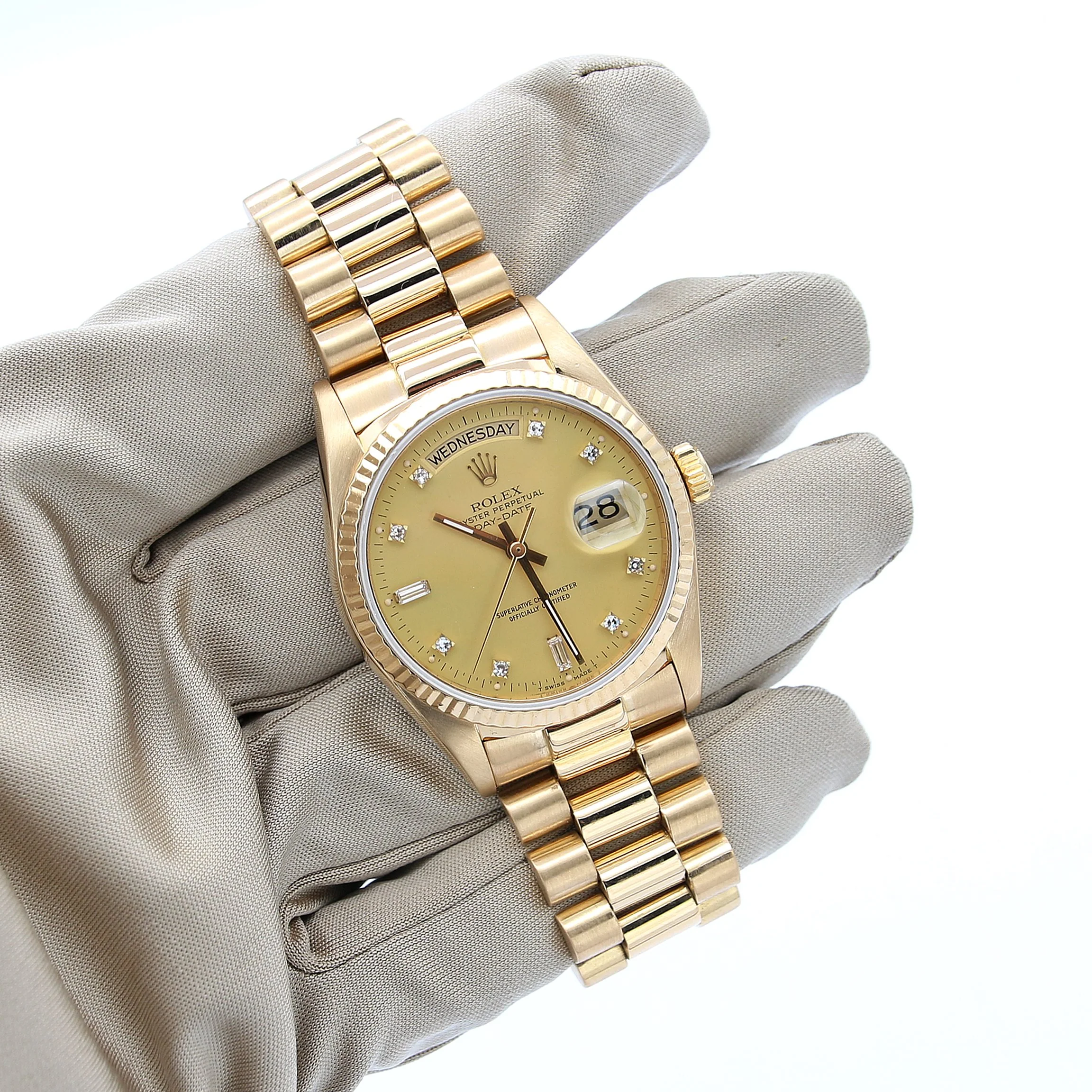 Rolex Day-Date 36 ref. 18038 - Champagne Diamonds dial - Full Set - Image 3