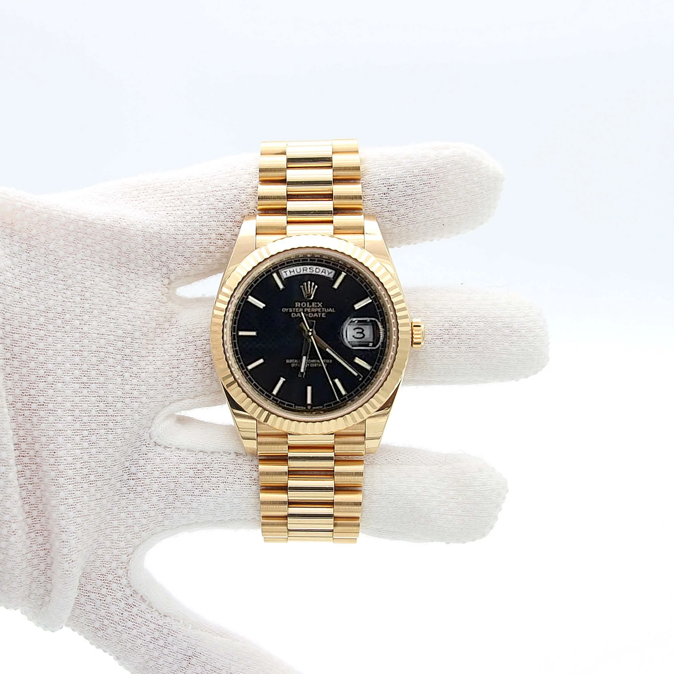 Rolex Day-Date 40 ref. 228238 "The President" - Black "Waffle" Dial - Full Set - Image 2