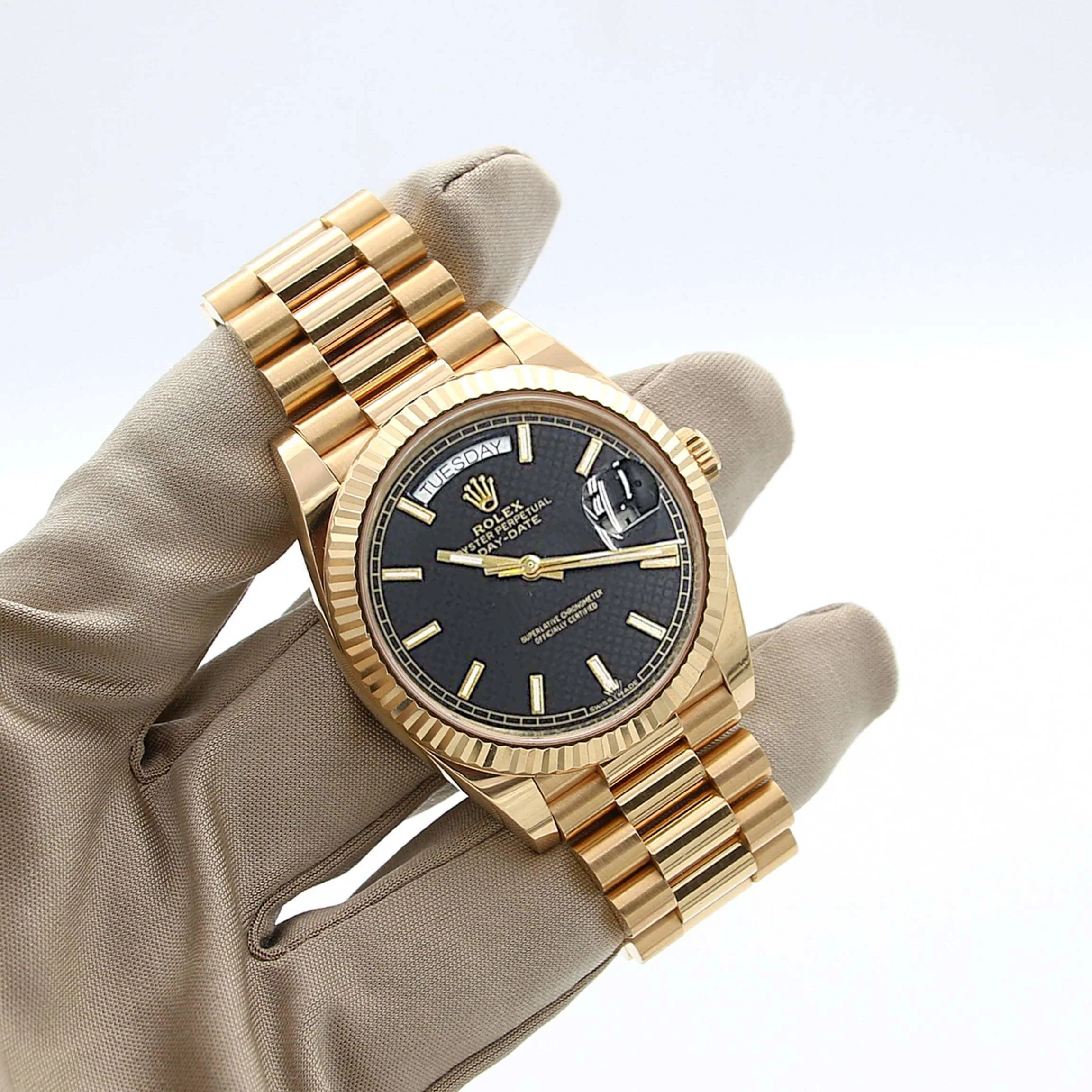 Rolex Day-Date 40 ref. 228238 "The President" - Black "Waffle" Dial - Full Set - Image 3