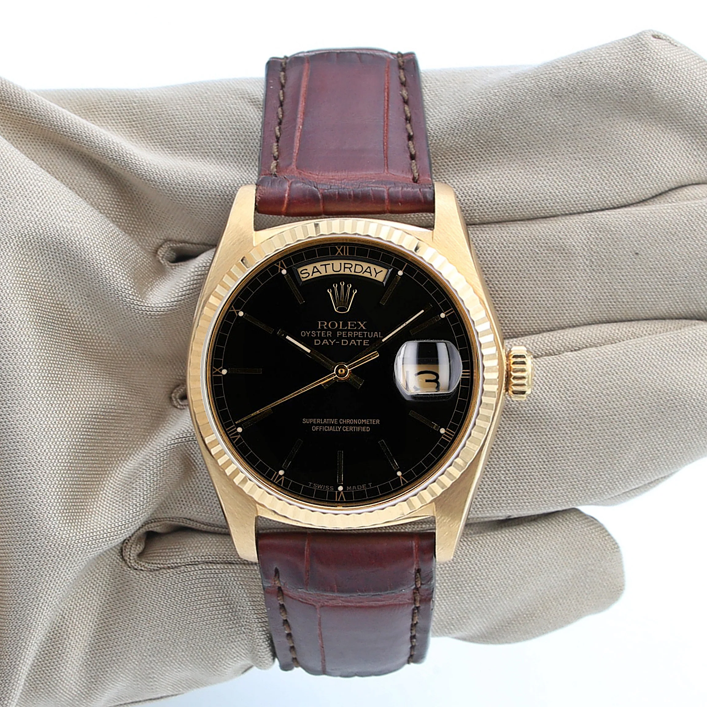 Rolex Day-Date ref. 18038 Black Circle - Leather strap - Image 4