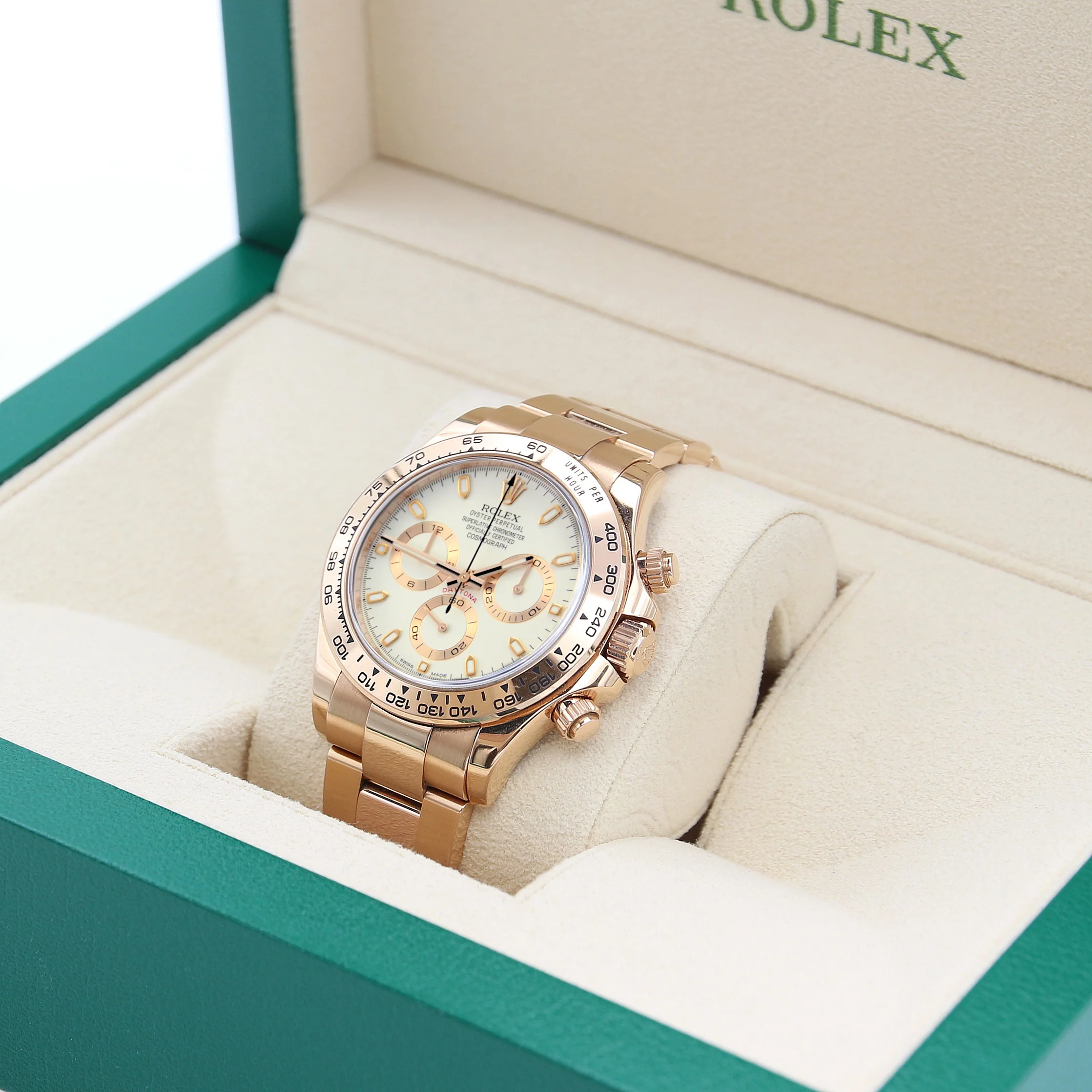 Rolex Daytona ref. 116505 Rose Gold - Ivory Dial with Gold Subdials - Full Set - Image 2