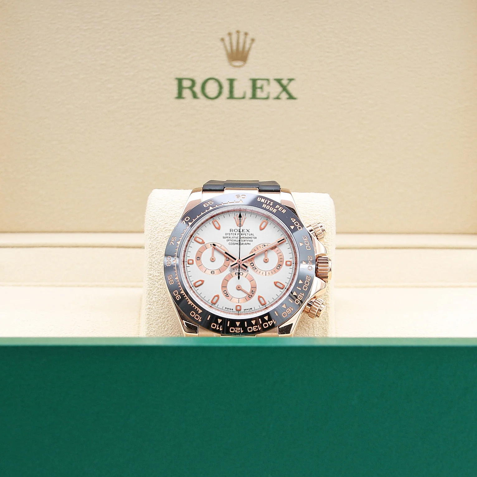 Rolex Daytona ref. 116515 Ivory dial with gold subdials - Rubber-B strap - Full Set - Image 2