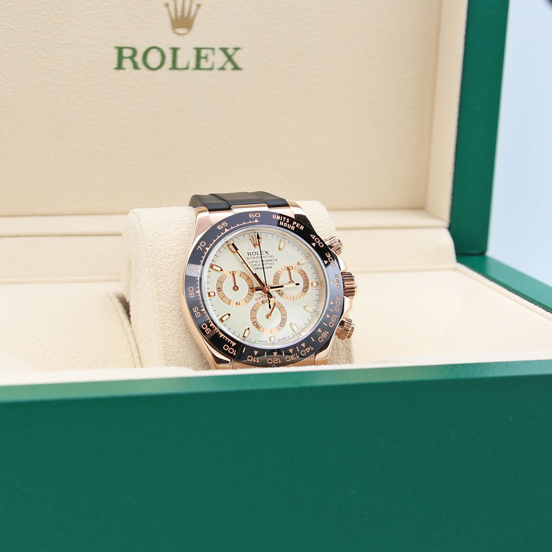 Rolex Daytona ref. 116515 Ivory dial with gold subdials - Rubber-B strap - Full Set - Image 3