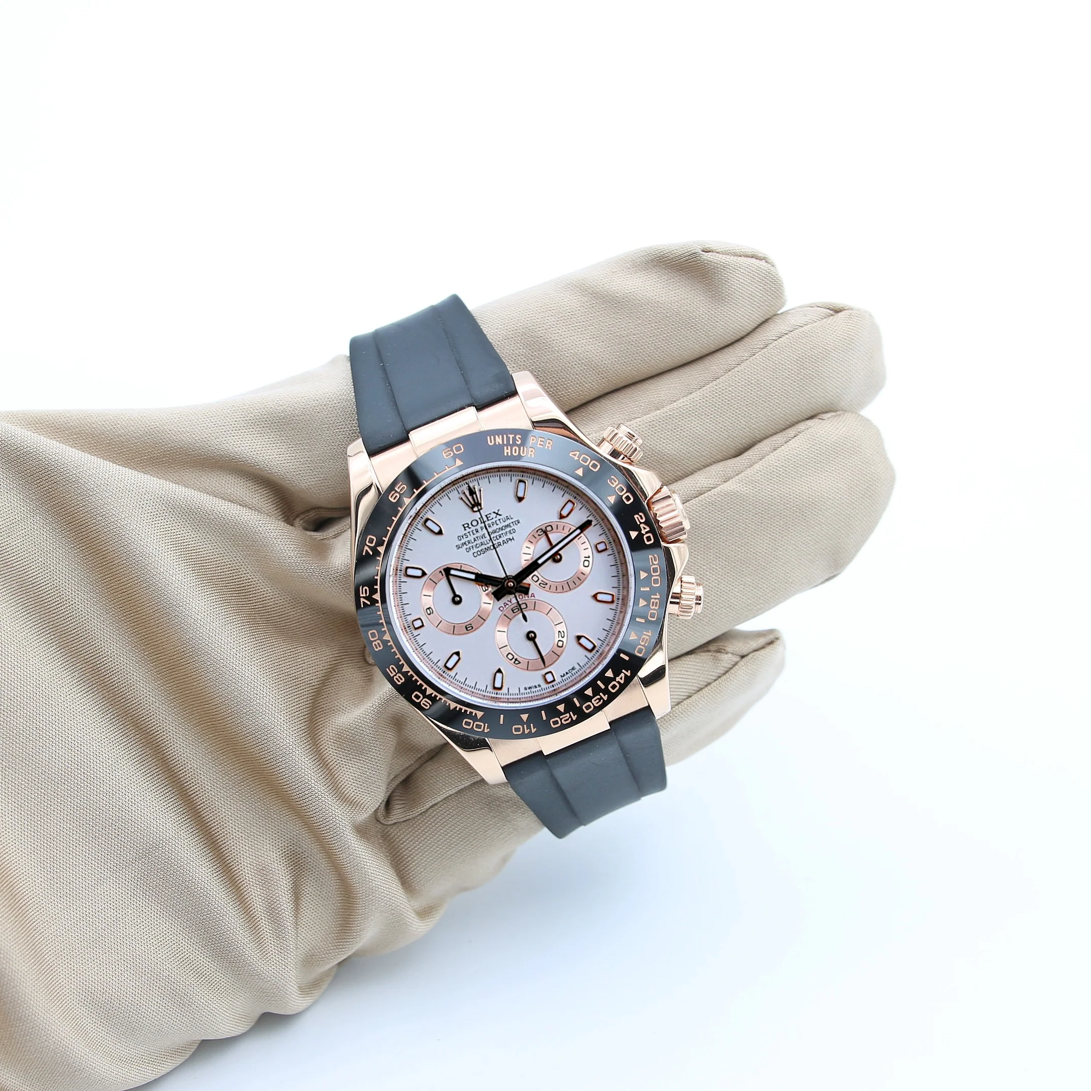 Rolex Daytona ref. 116515 Ivory dial with gold subdials - Rubber-B strap - Full Set - Image 4