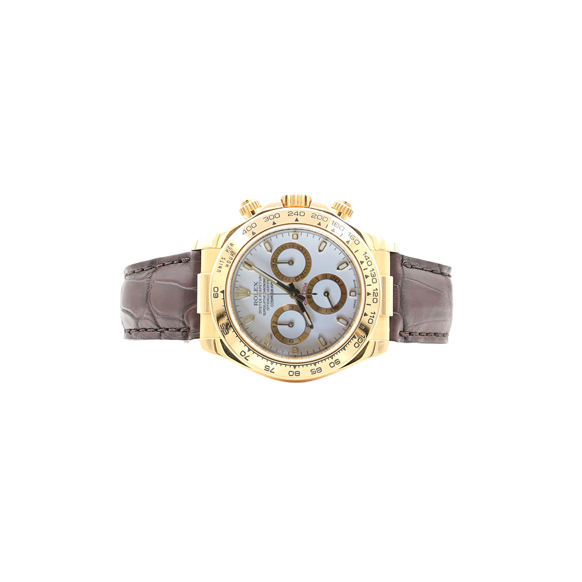 Rolex Daytona ref. 116518 - 18k Yellow Gold and Leather Strap - White dial - Image 3