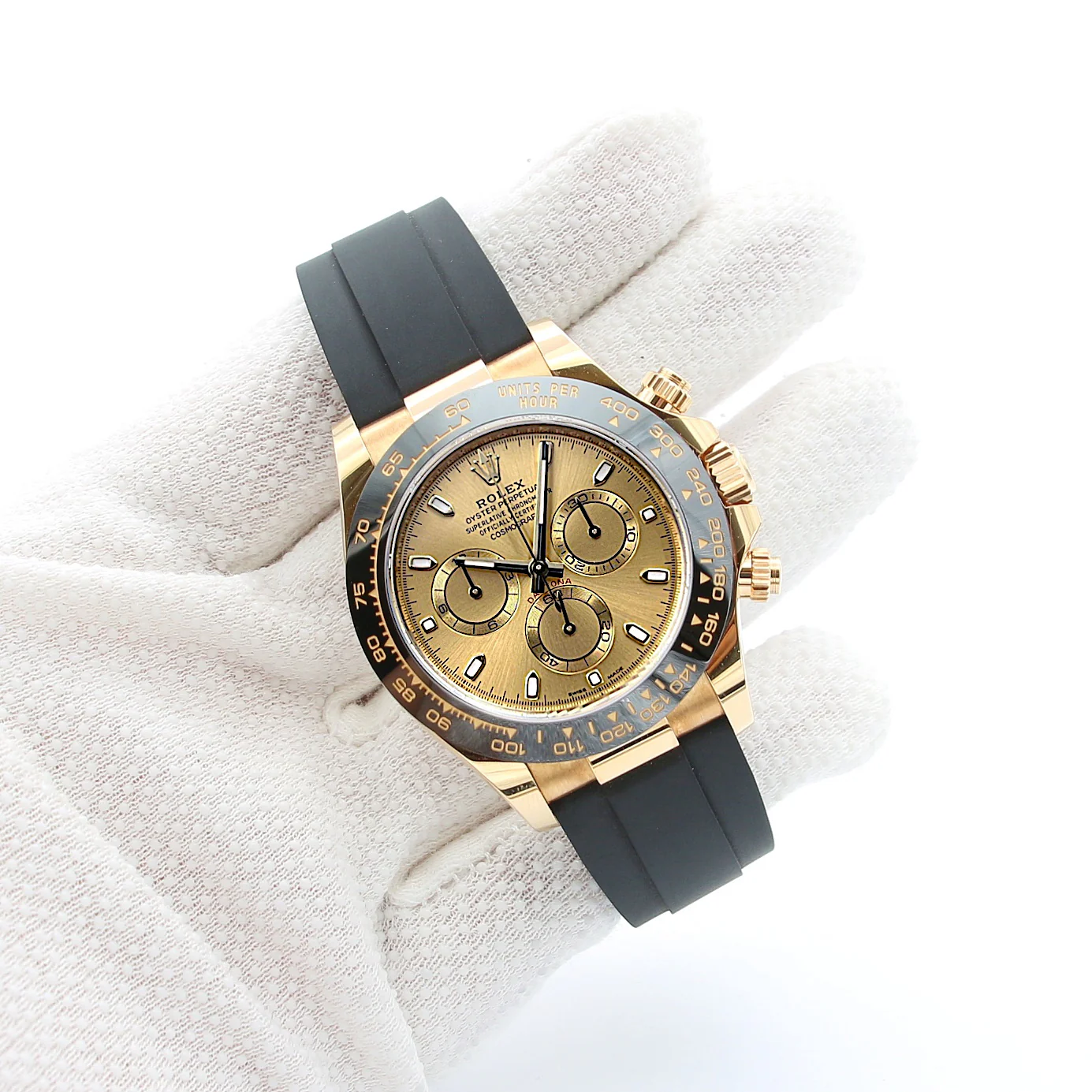 Rolex Daytona ref. 116518LN - Oysterflex - Champagne Dial with Gold Subdials - Full Set - Image 3