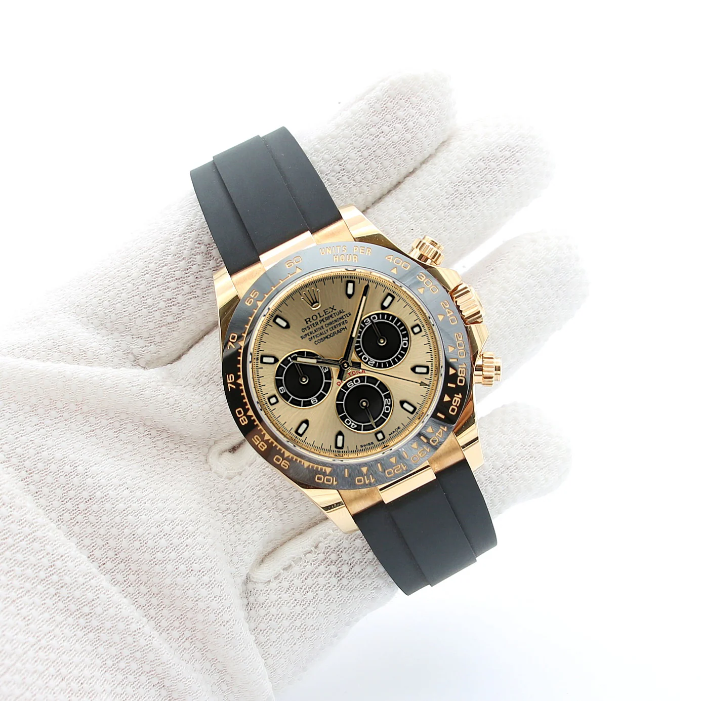 Rolex Daytona ref. 116518LN - Oysterflex - Champagne Dial with Black Subdials - Image 4