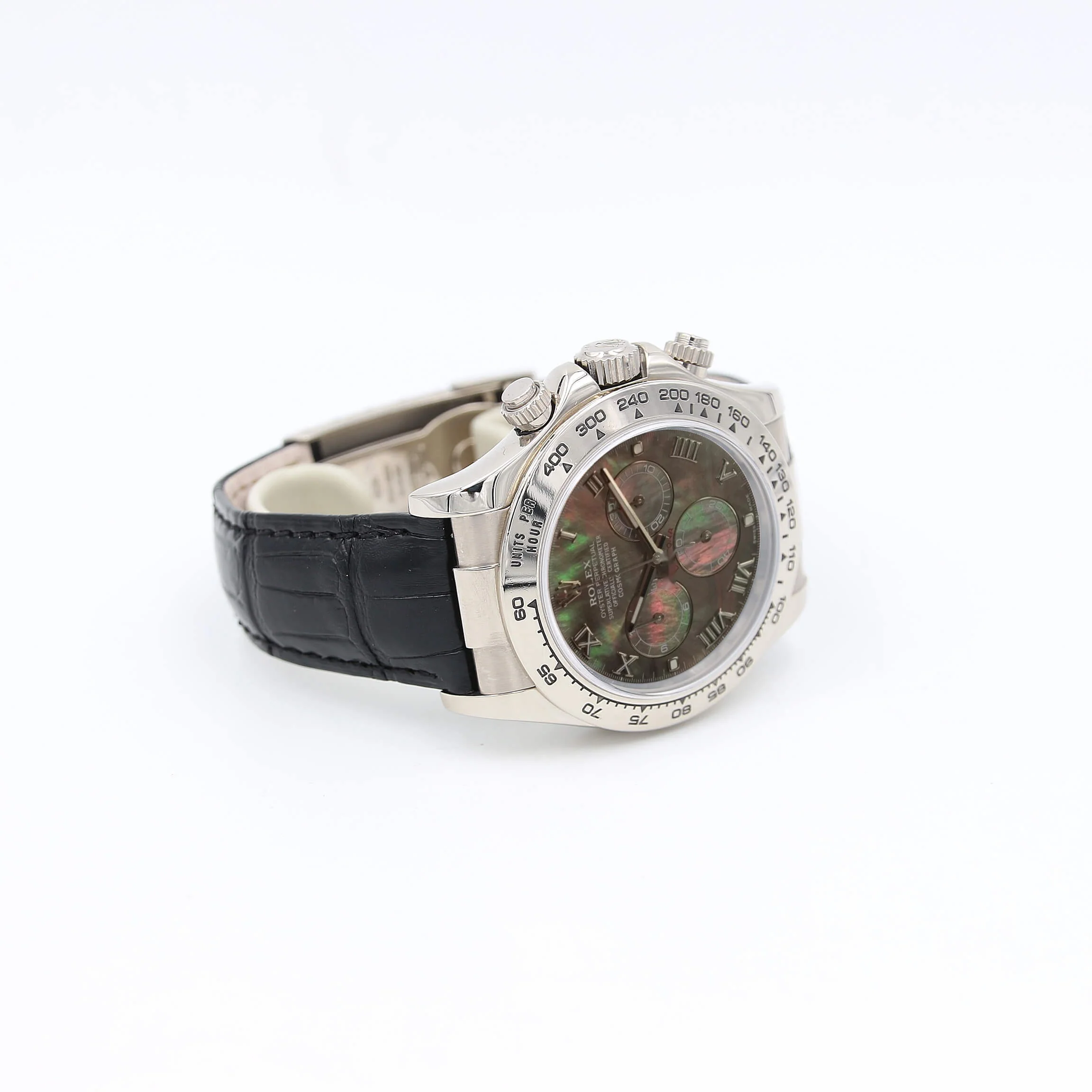 Rolex Daytona ref. 116519 Tahiti Dial - White Gold 18K - Leather Strap - Full Set - Image 3
