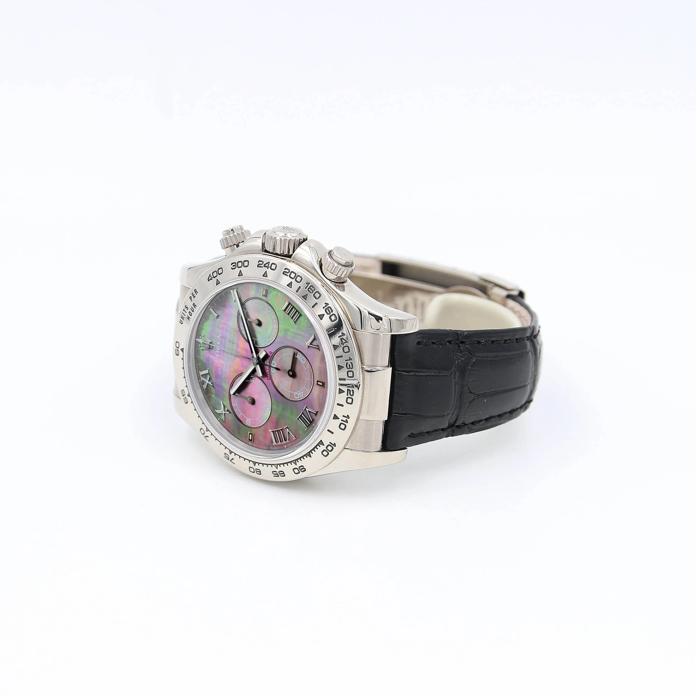 Rolex Daytona ref. 116519 Tahiti Dial - White Gold 18K - Leather Strap - Full Set - Image 4