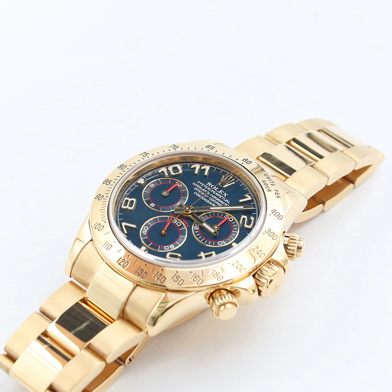 Rolex Daytona ref. 116528 - 18K Yellow Gold Blue Racing dial - Full Set - Image 6