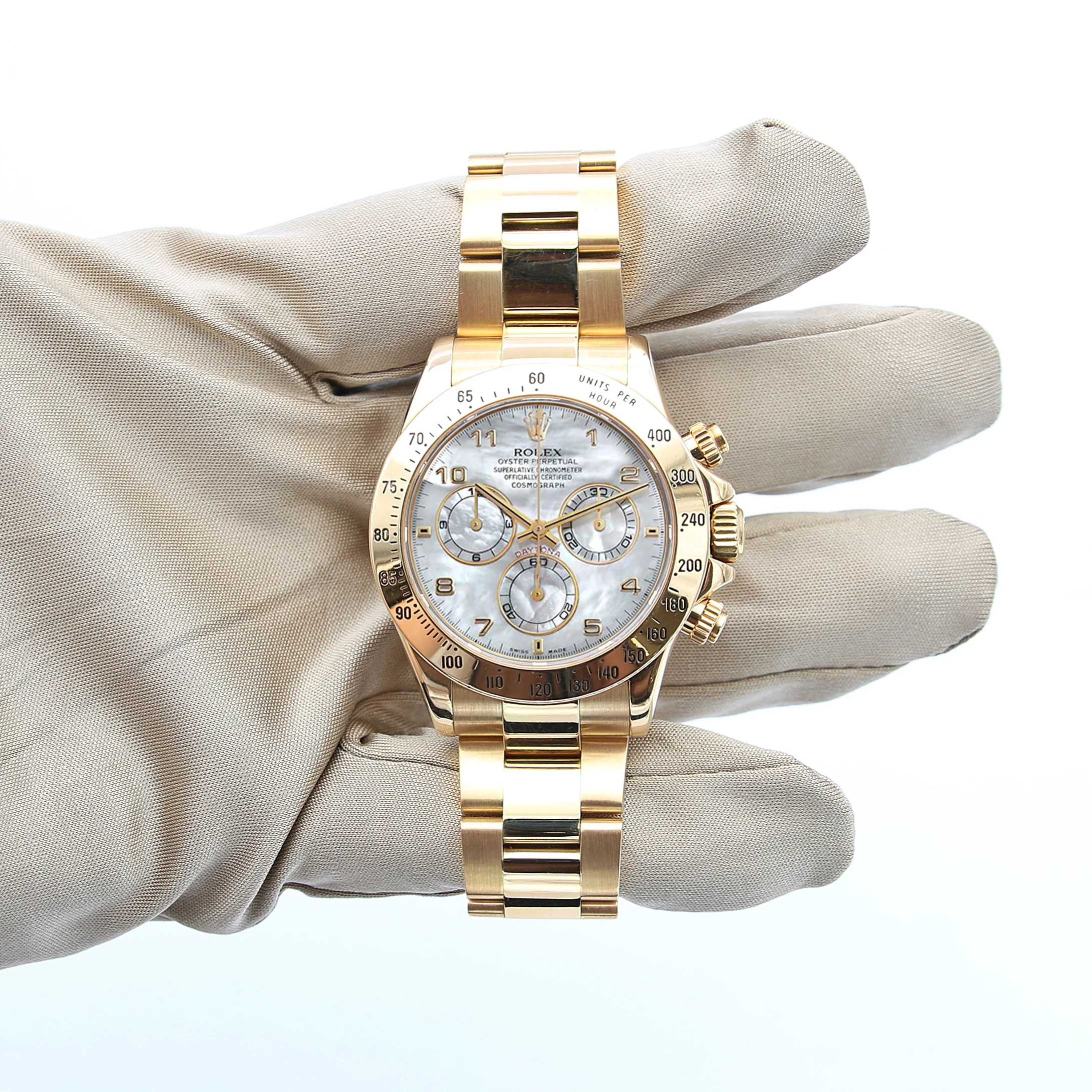 Rolex Daytona ref. 116528 - 18K Yellow Gold MOP Arabic dial - Full Set - Image 2