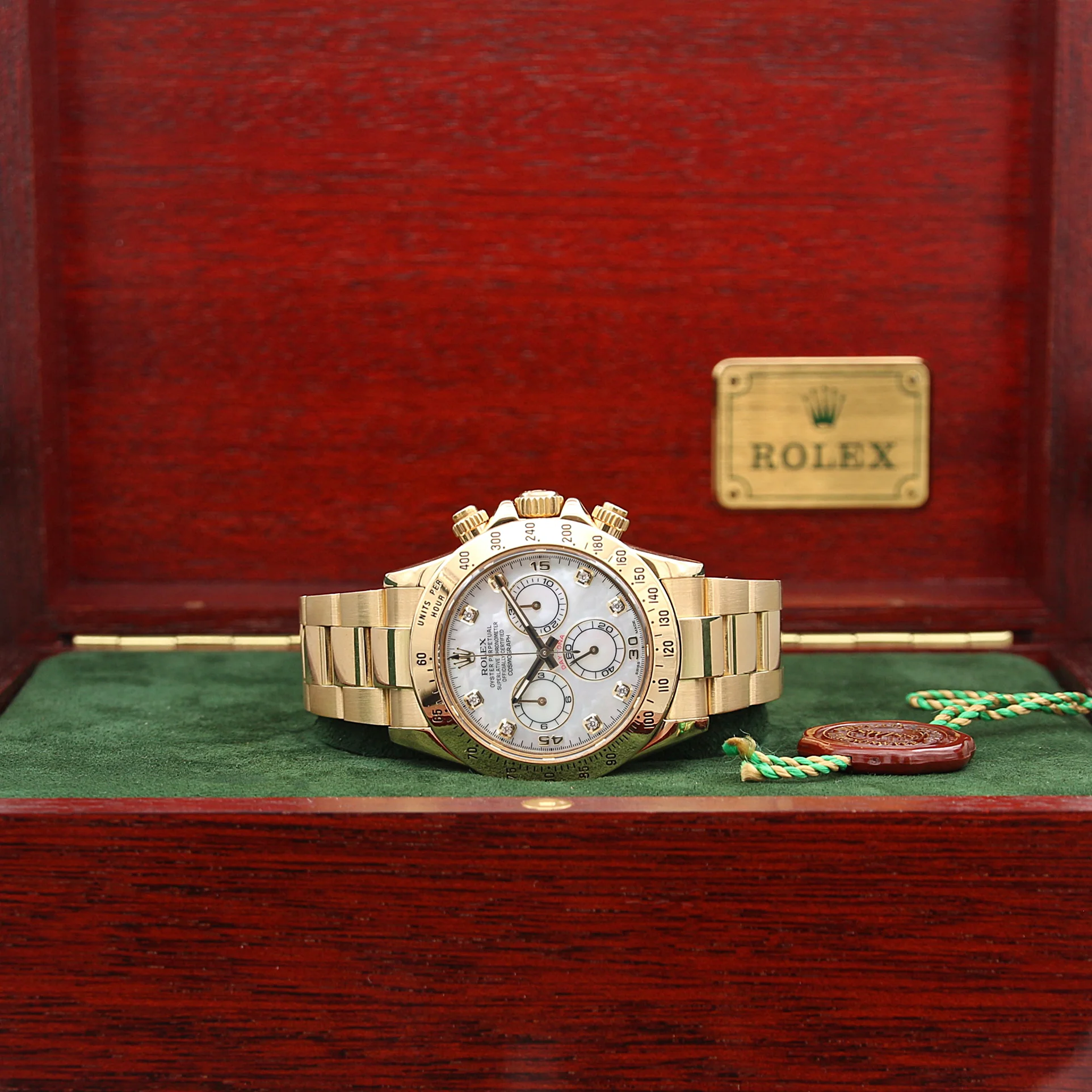 Rolex Daytona ref. 116528 - 18K Yellow Gold MOP Diamonds dial - Full Set