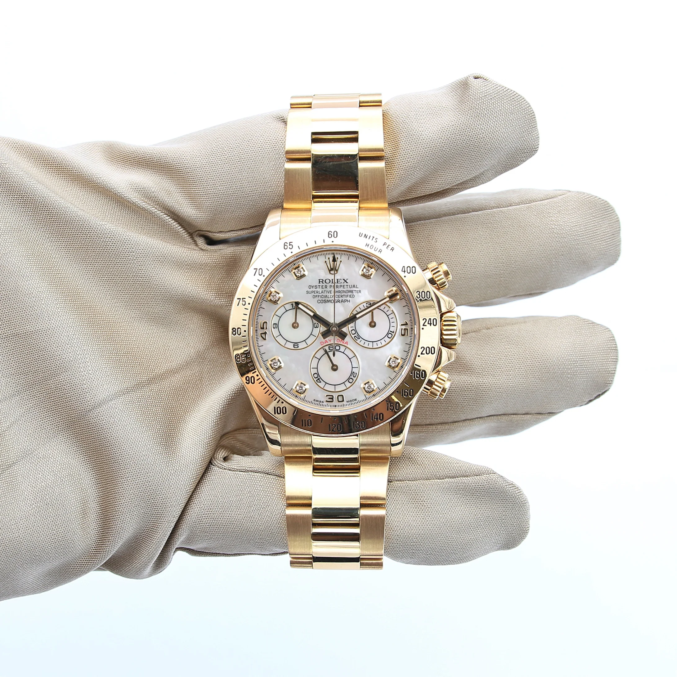 Rolex Daytona ref. 116528 - 18K Yellow Gold MOP Diamonds dial - Full Set - Image 2