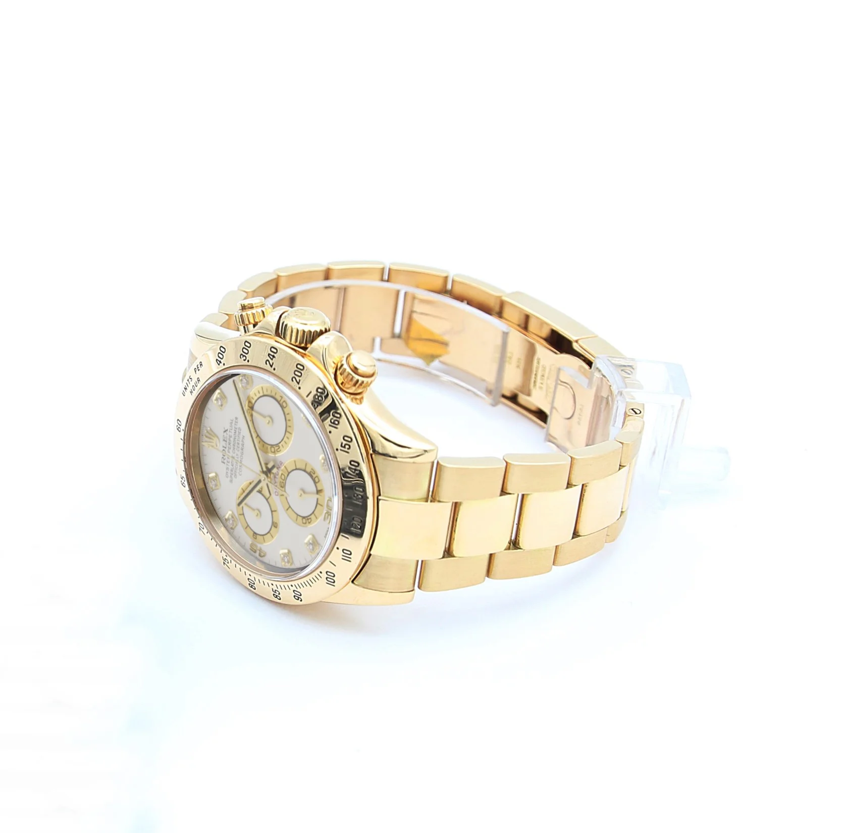 Rolex Daytona ref. 116528 - 18K Yellow Gold - White dial with diamonds - Full Set - Image 3