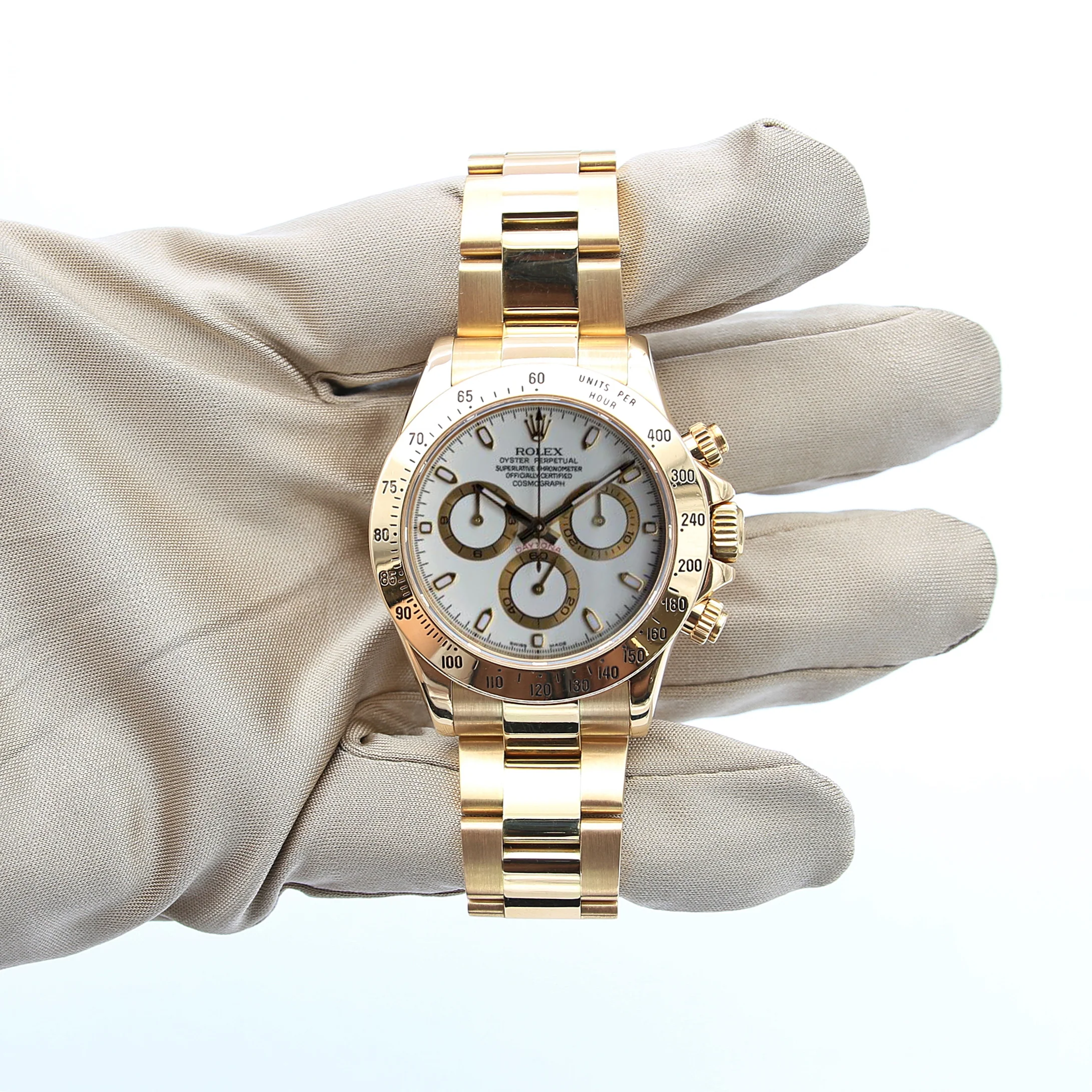 Rolex Daytona ref. 116528 - 18K Yellow Gold White dial with gold subdials - Full Set - Image 2