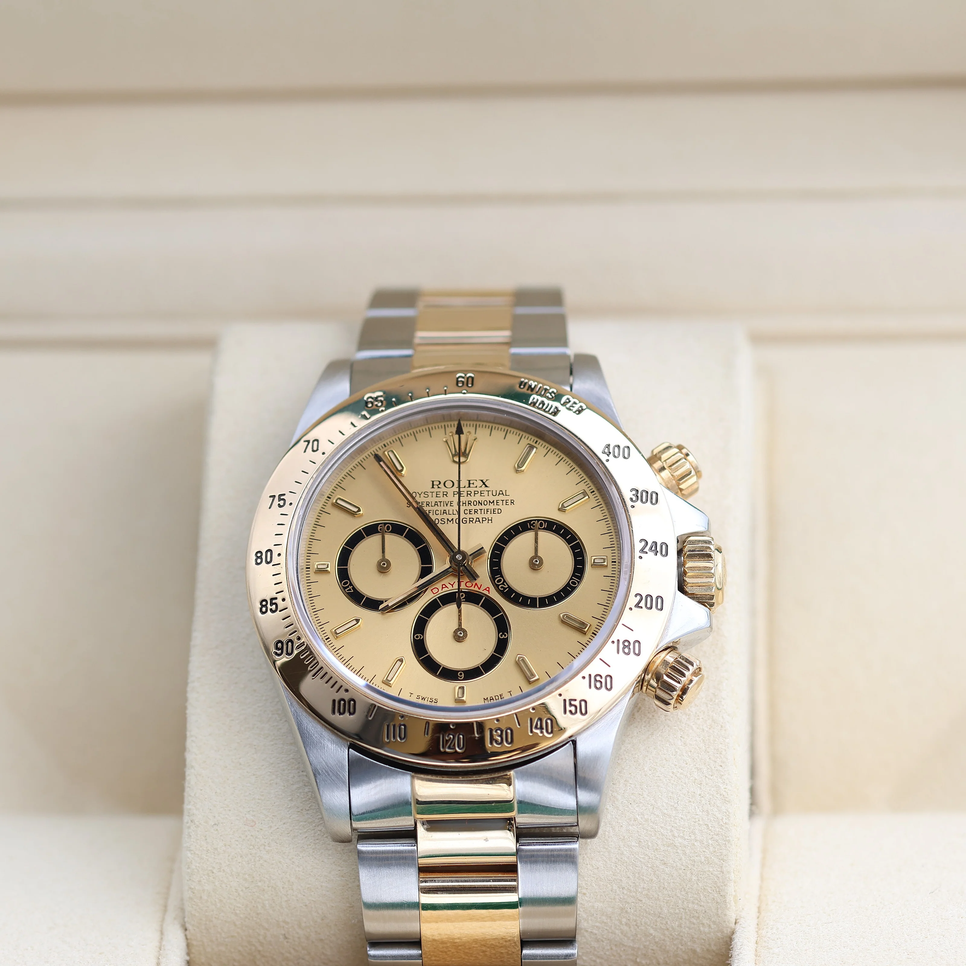 Rolex Daytona ref. 16523 Steel and Gold Champagne Dial Oyster Bracelet - Full Set - Image 2