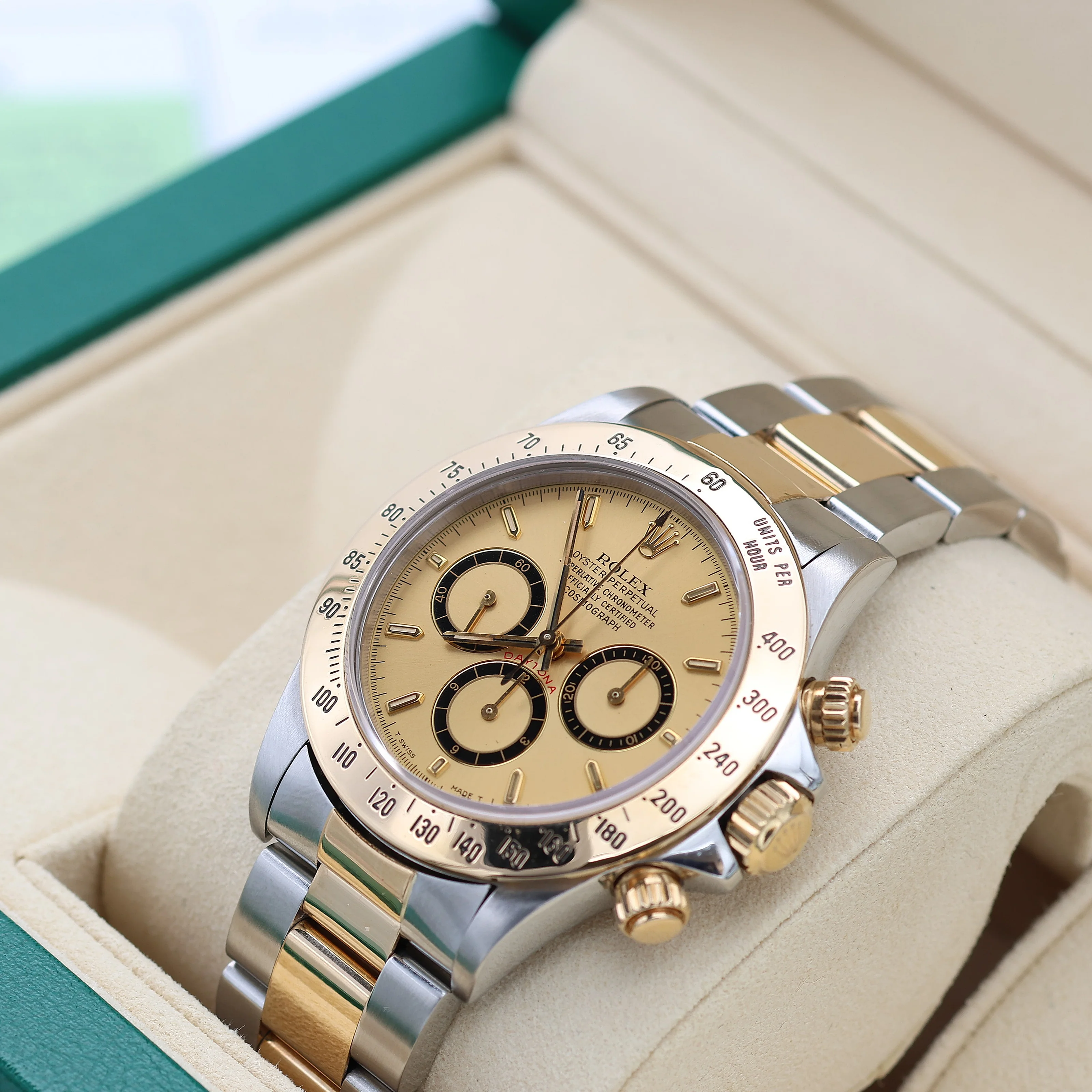 Rolex Daytona ref. 16523 Steel and Gold Champagne Dial Oyster Bracelet - Full Set - Image 6
