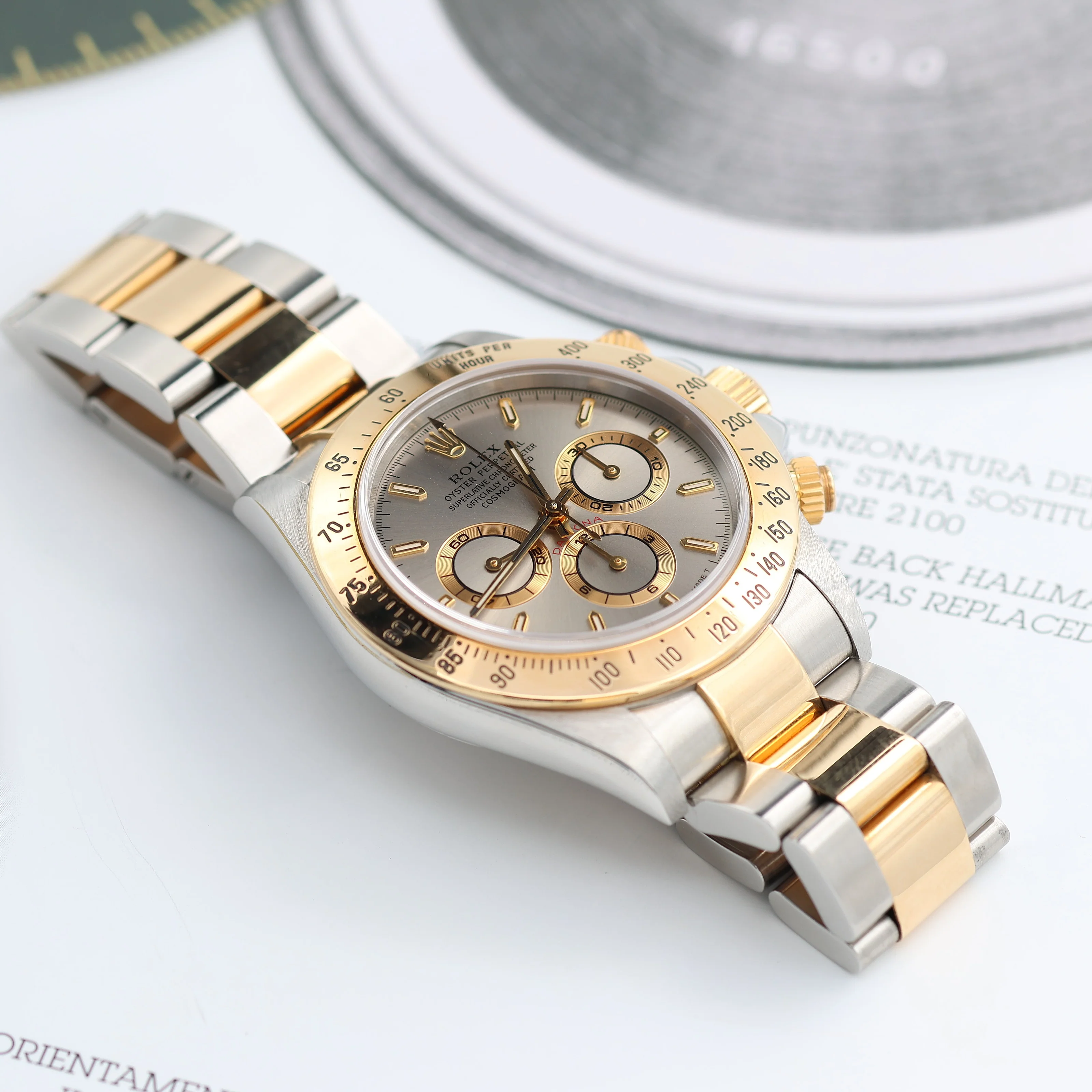 Rolex Daytona ref. 16523 Steel and Gold Grey Dial Oyster Bracelet - Image 6