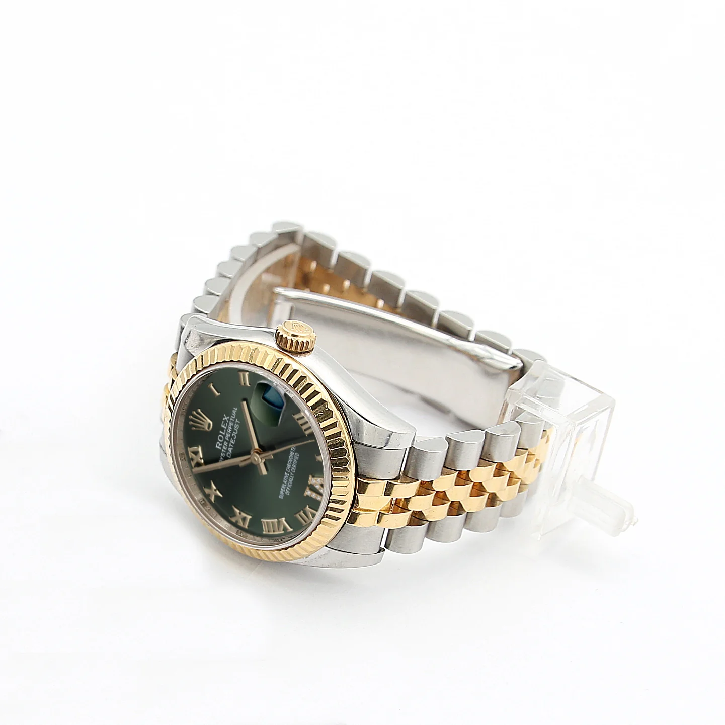Rolex Lady-Datejust 31mm ref. 178273 Green Roman Dial Jubilee bracelet - Full Set - Image 4