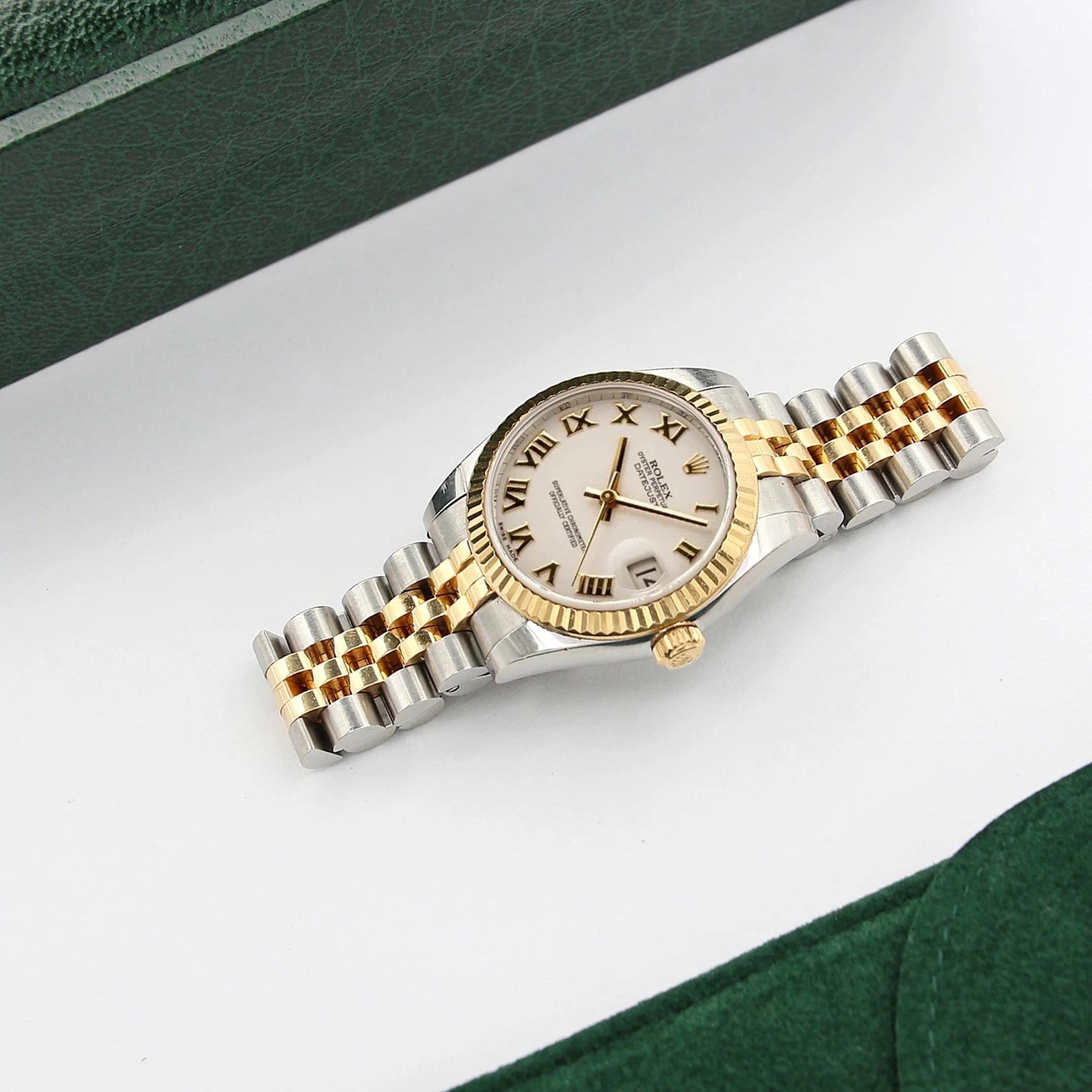 Rolex Lady-Datejust 31mm ref. 178273 White Roman Dial Jubilee bracelet - Full Set - Image 2