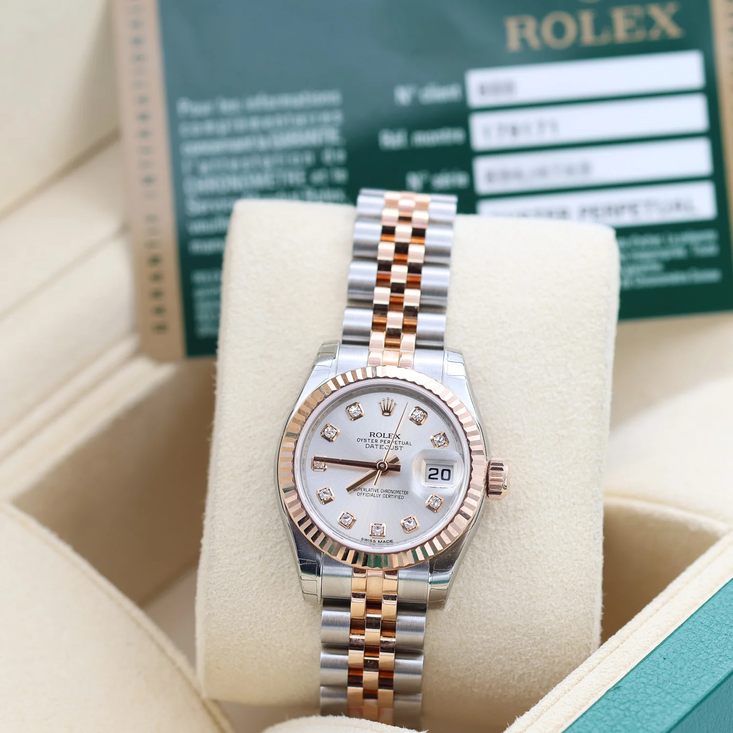 Rolex Lady Datejust ref. 179171 Silver Diamonds - Full set