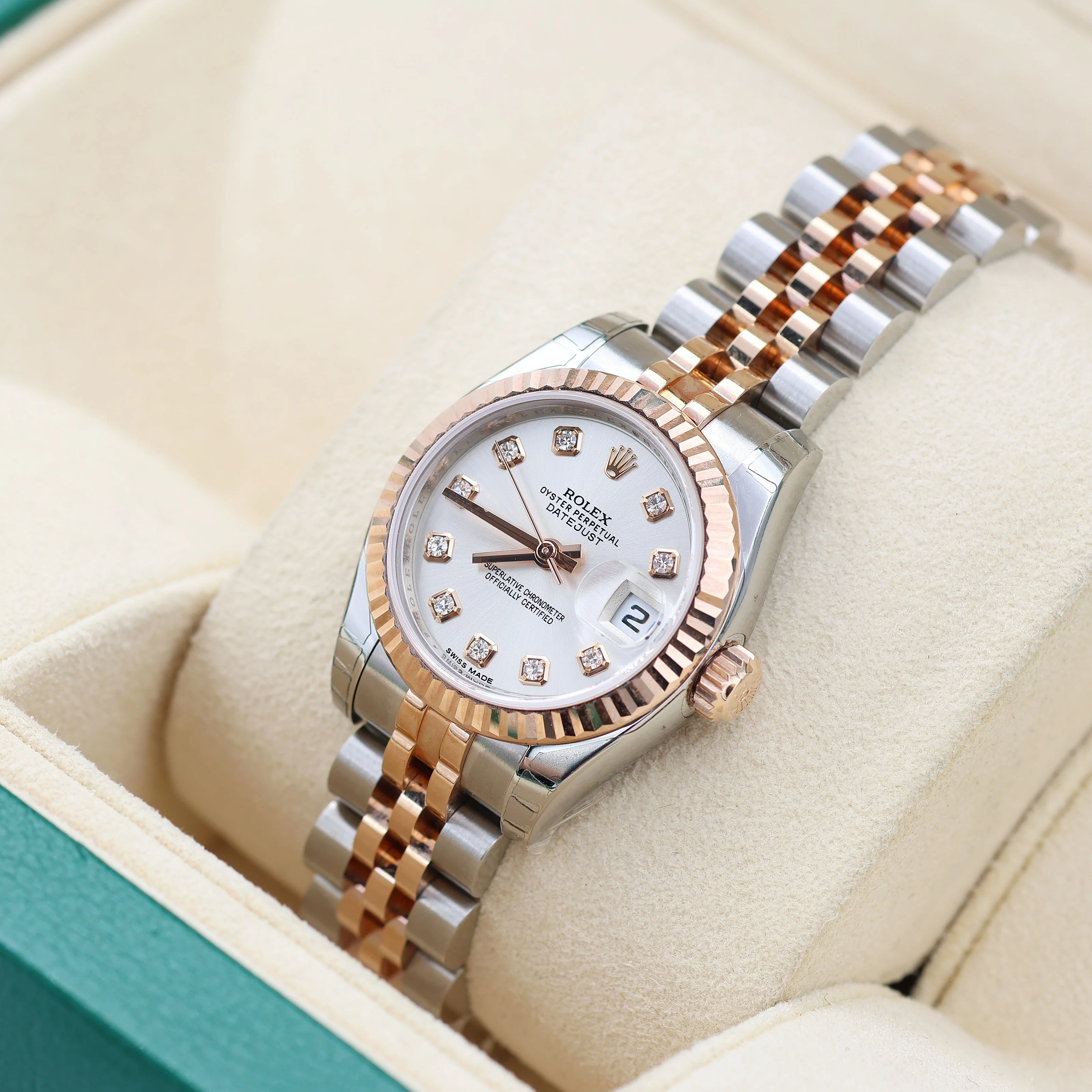 Rolex Lady Datejust ref. 179171 Silver Diamonds - Full set - Image 2