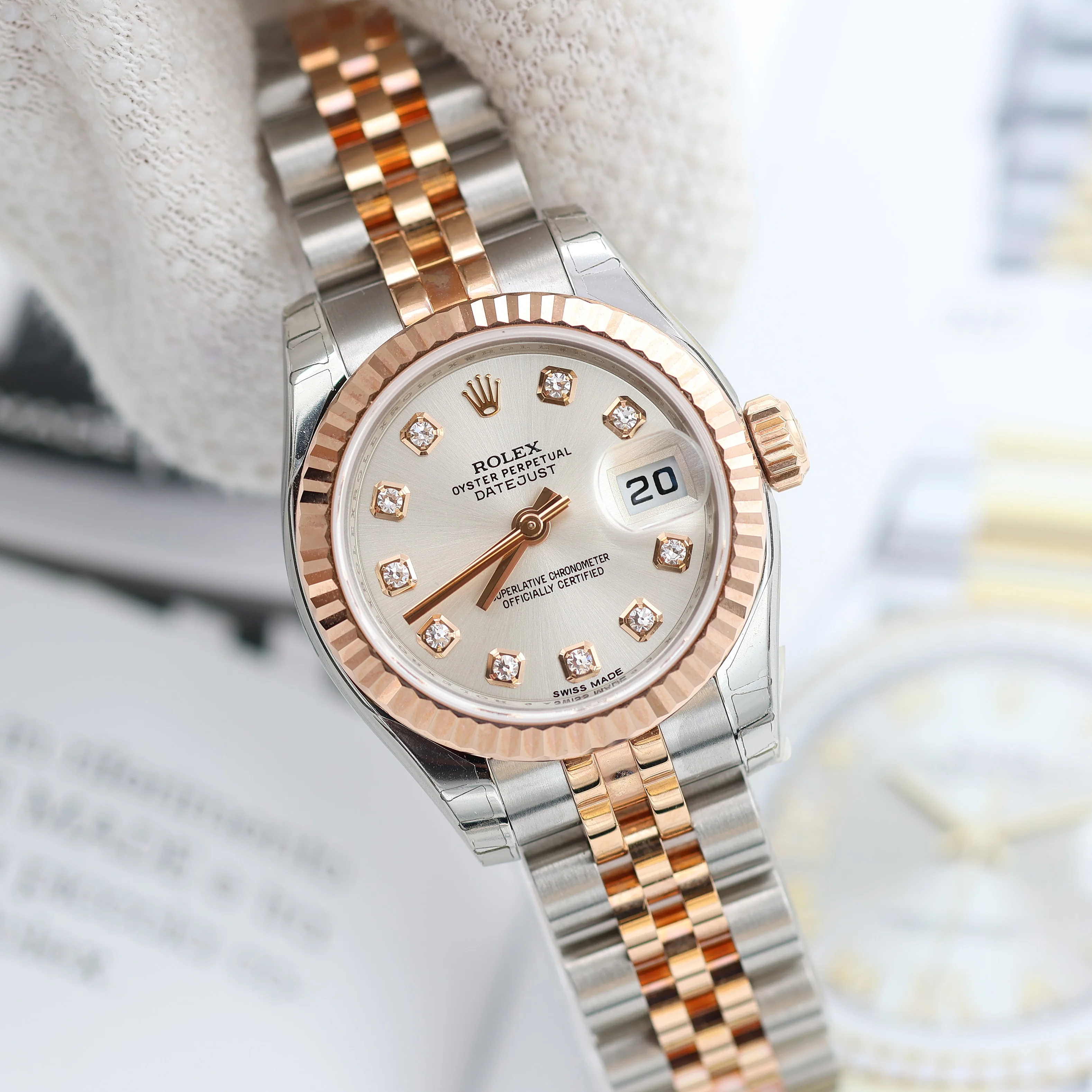 Rolex Lady Datejust ref. 179171 Silver Diamonds - Full set - Image 3