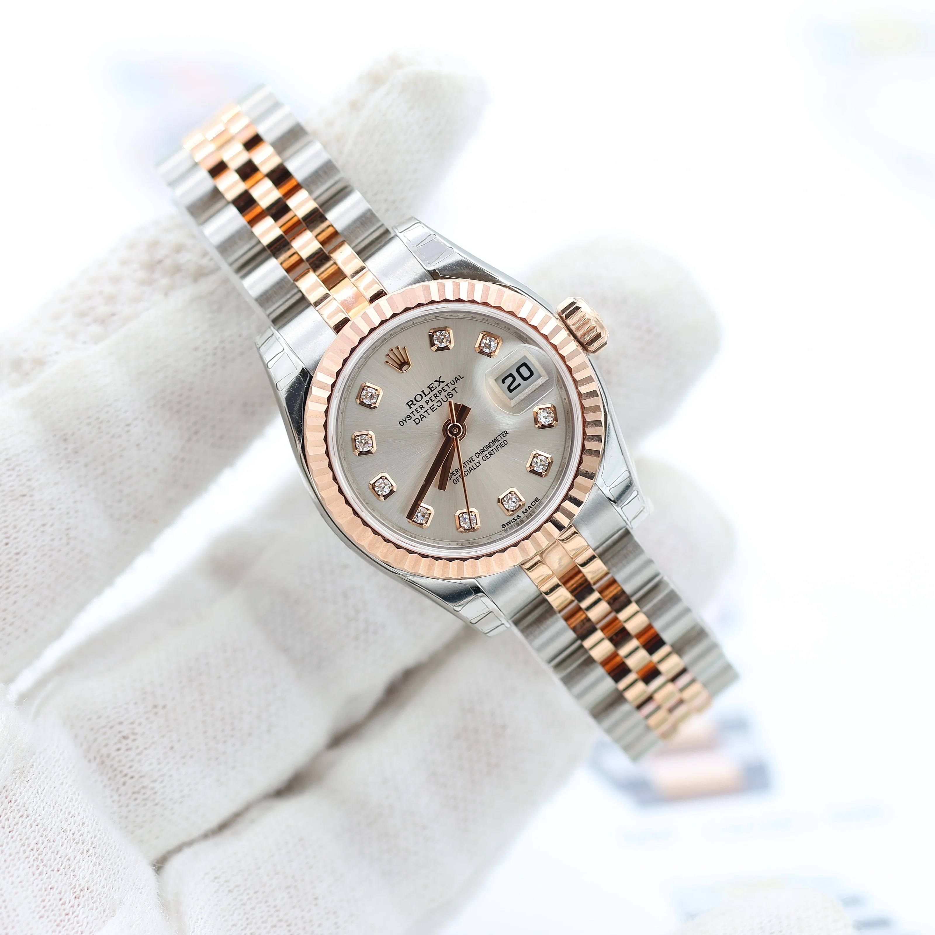 Rolex Lady Datejust ref. 179171 Silver Diamonds - Full set - Image 7