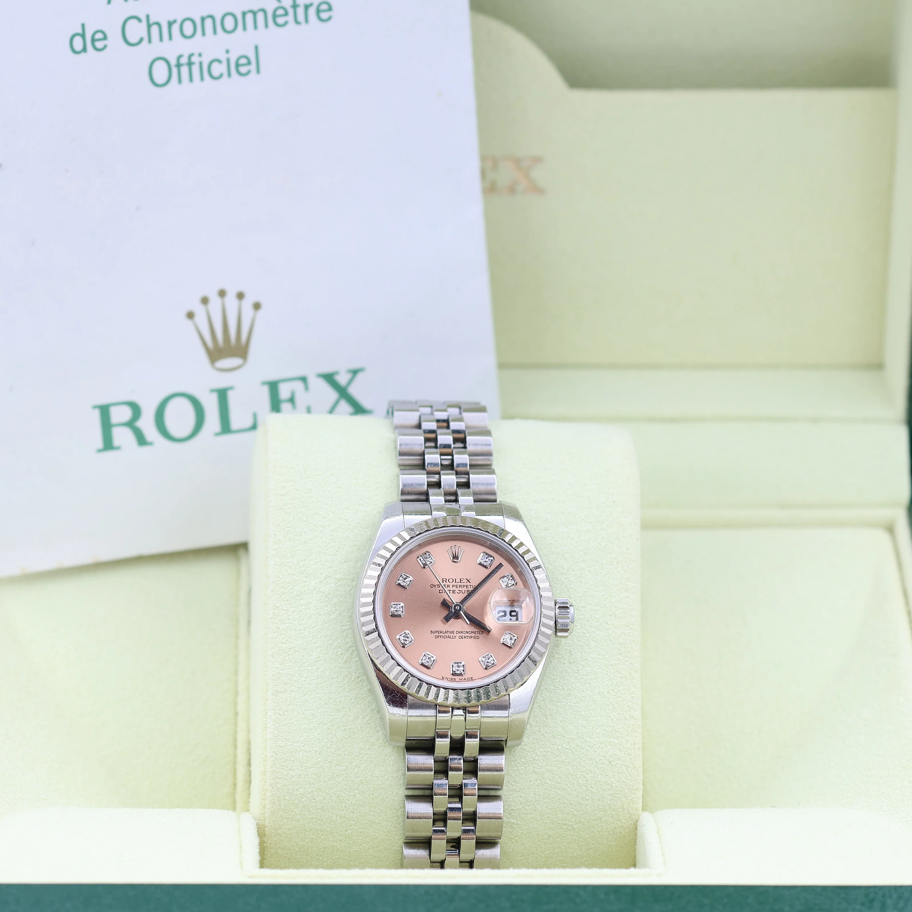 Rolex Lady Datejust ref. 179174 Salmon Diamonds - Full set