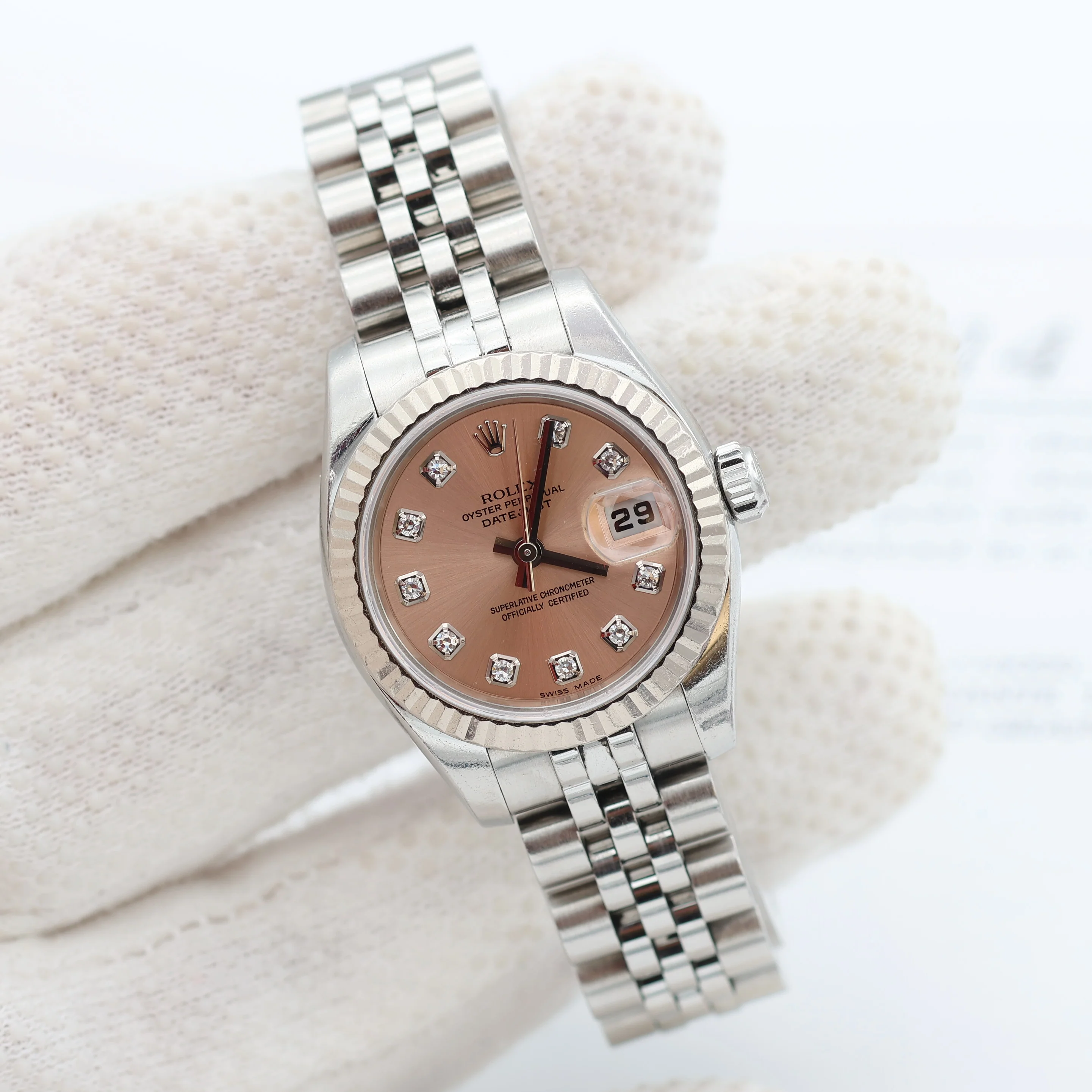 Rolex Lady Datejust ref. 179174 Salmon Diamonds - Full set - Image 4