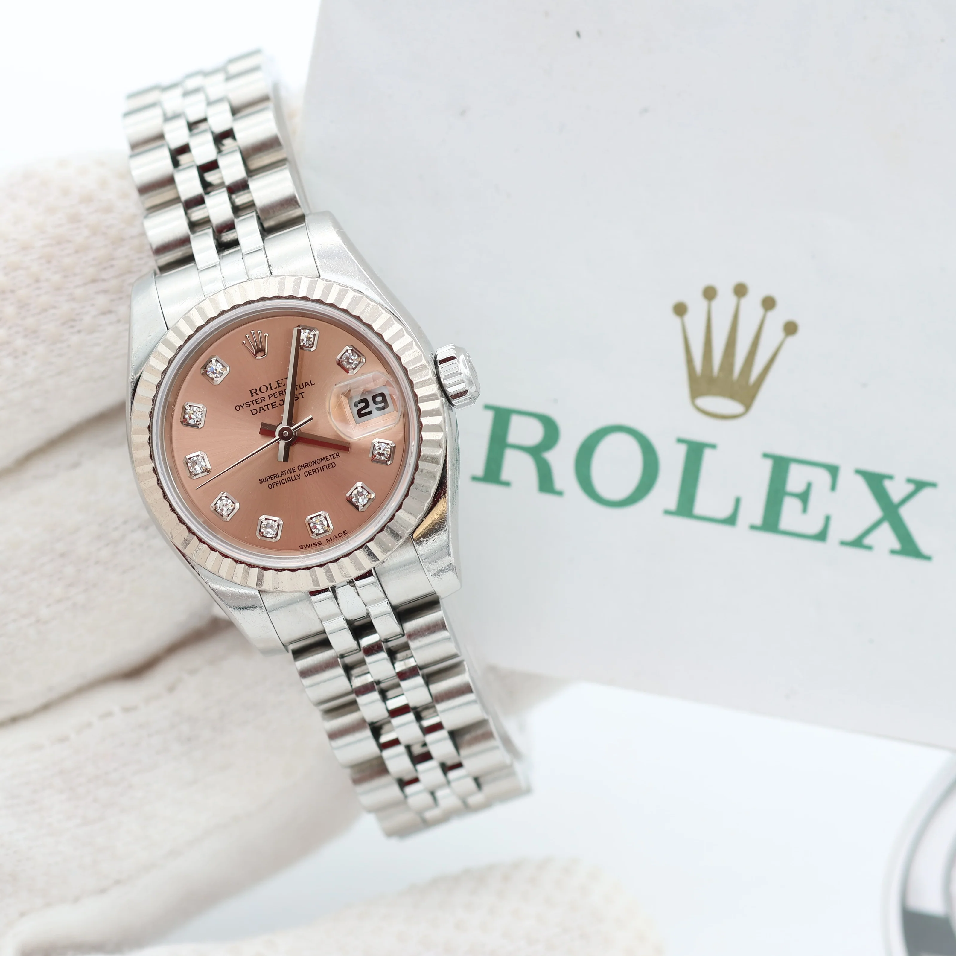 Rolex Lady Datejust ref. 179174 Salmon Diamonds - Full set - Image 5