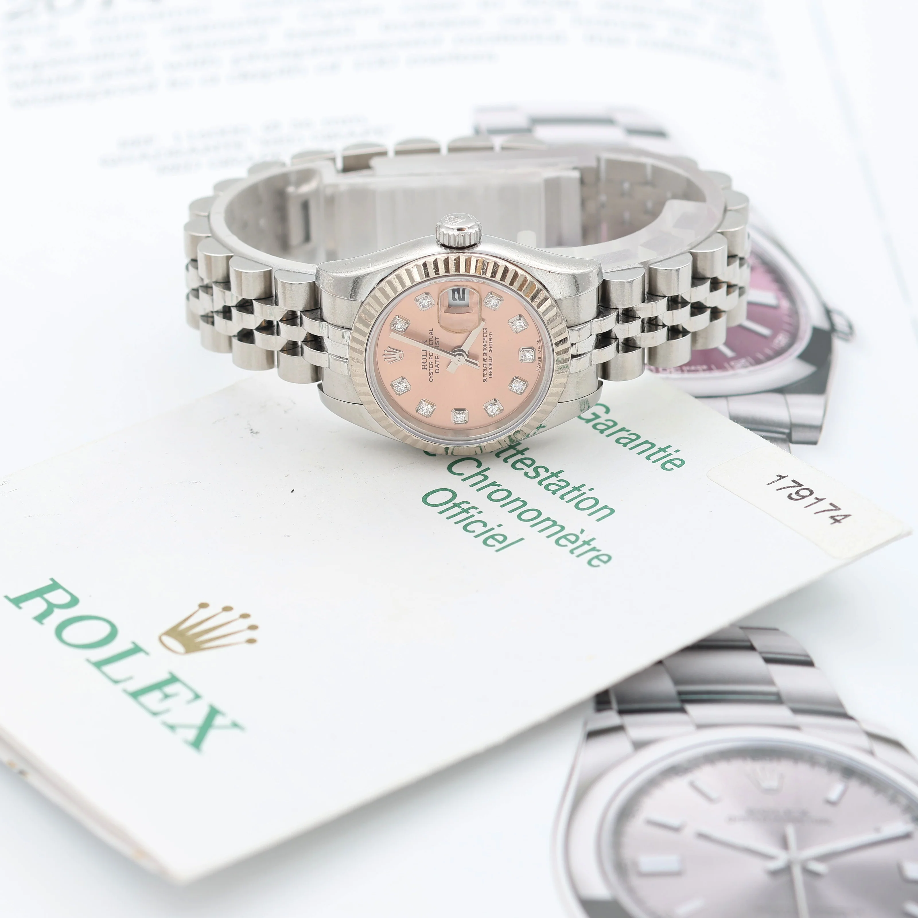 Rolex Lady Datejust ref. 179174 Salmon Diamonds - Full set - Image 6