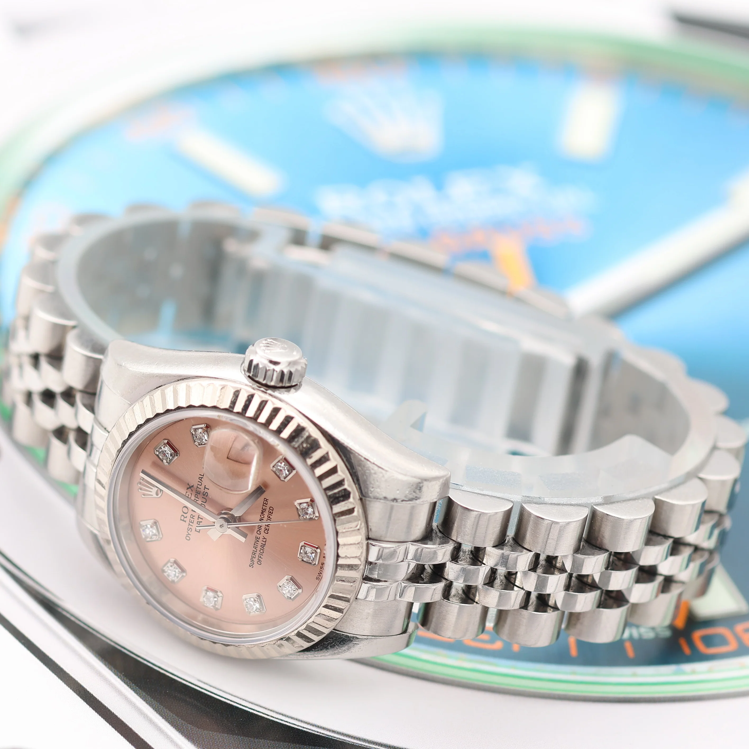 Rolex Lady Datejust ref. 179174 Salmon Diamonds - Full set - Image 8