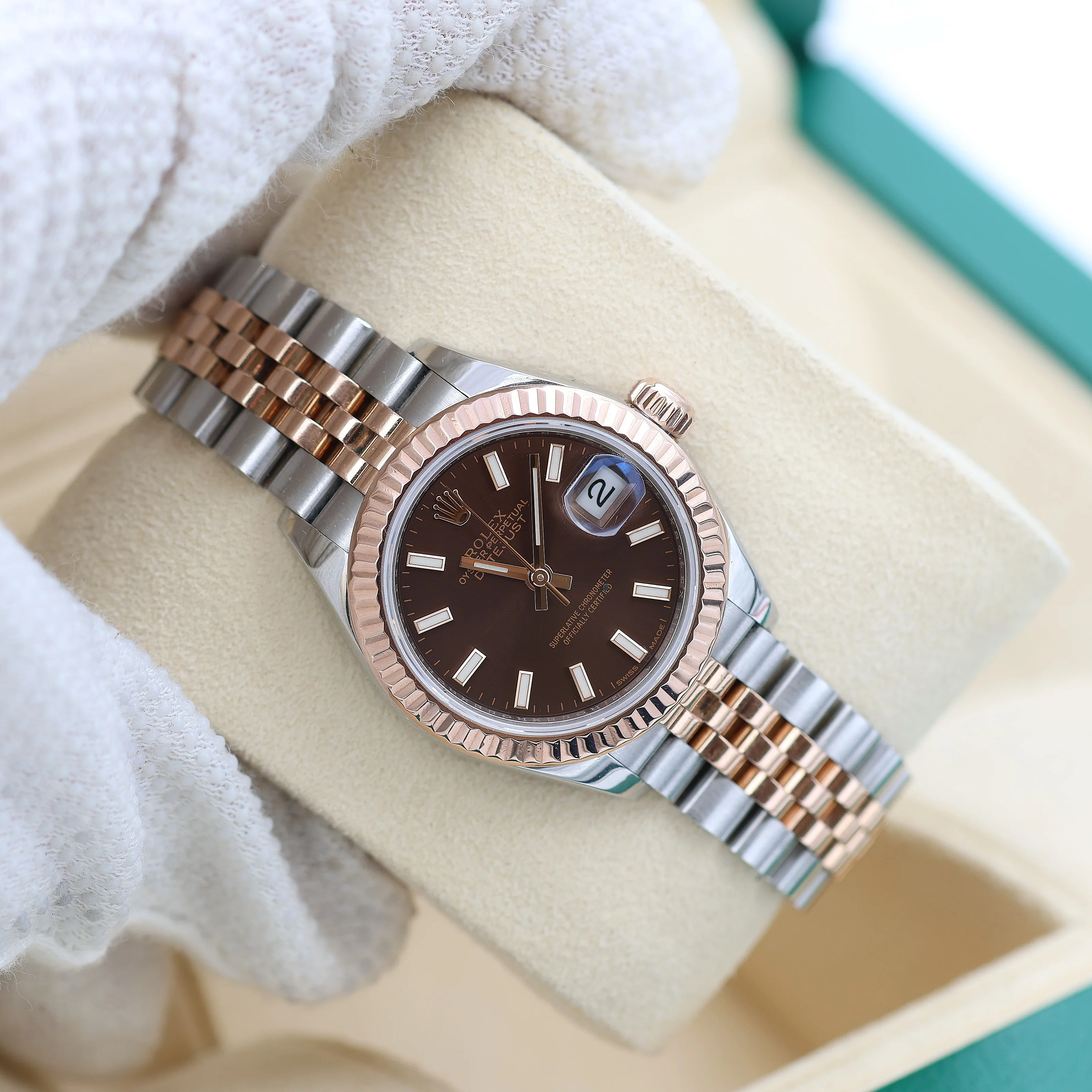 Rolex Lady Datejust ref. 279171 - Chocolate Dial - Jubilee - Full Set - Image 2