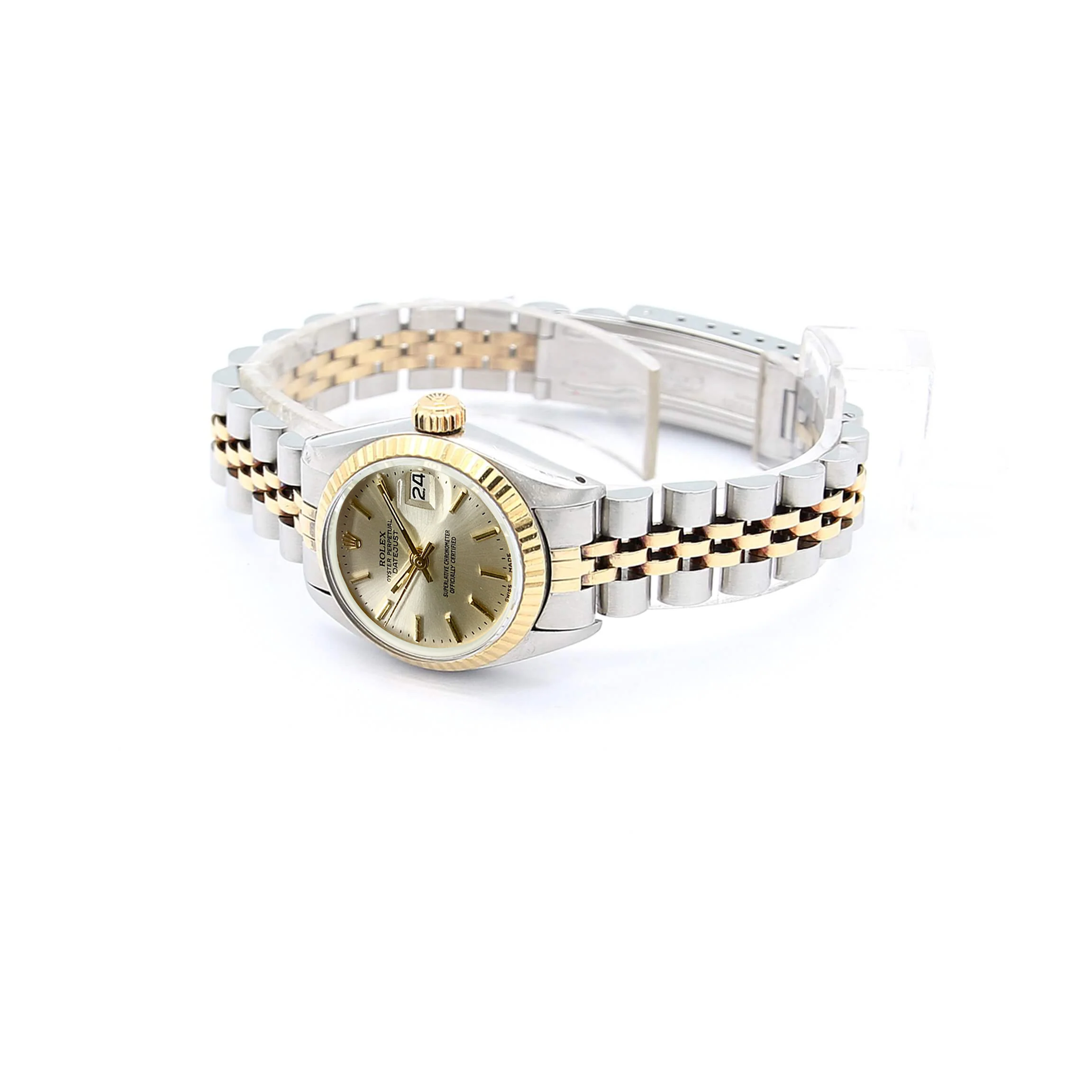 Rolex Lady-Datejust ref. 6917 - Steel and Gold - Silver with Golden Indexes Dial - Jubilee Bracelet - Image 3