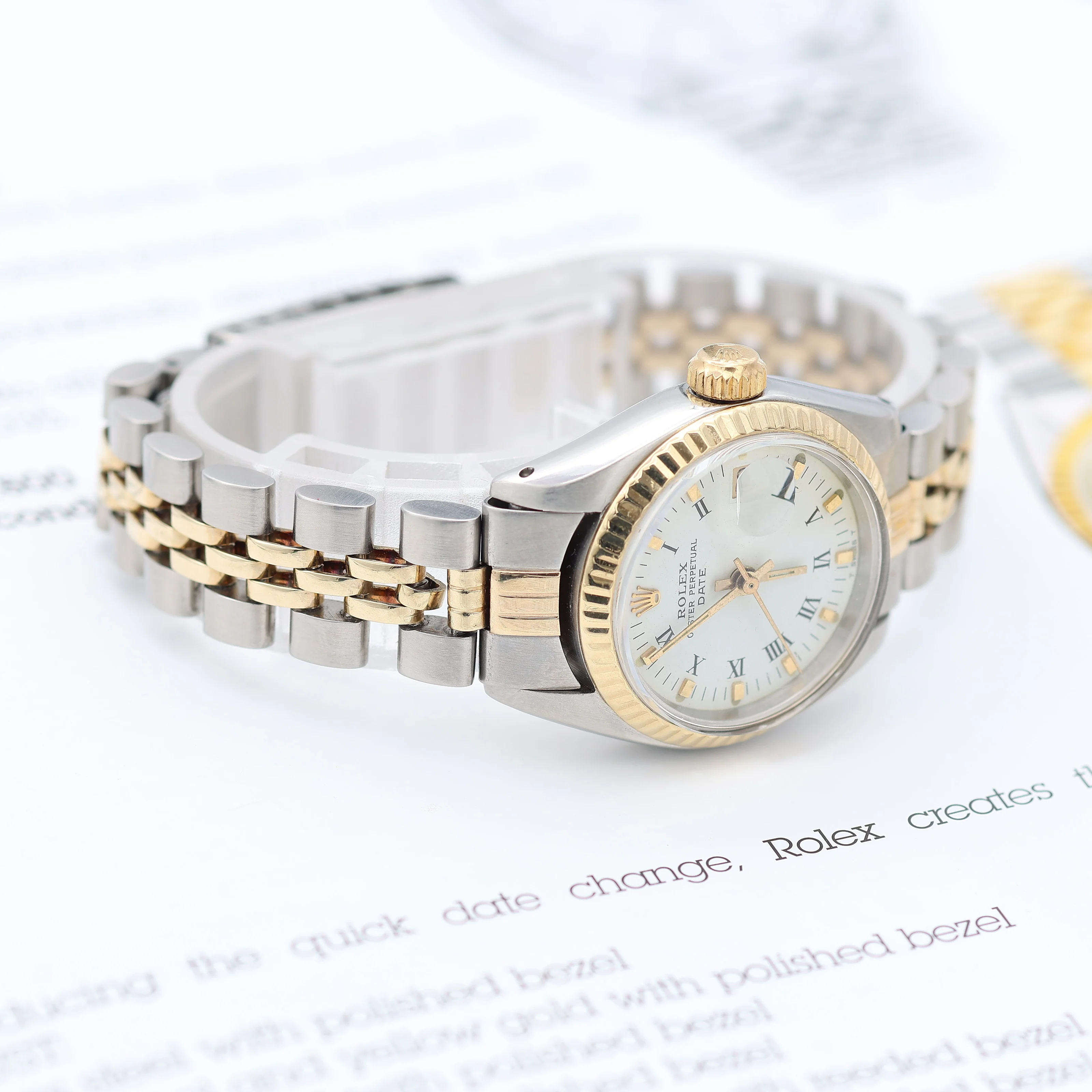 Rolex Lady-Datejust ref. 6917 Steel and Gold White Roman Dial Jubilee Bracelet - Image 14