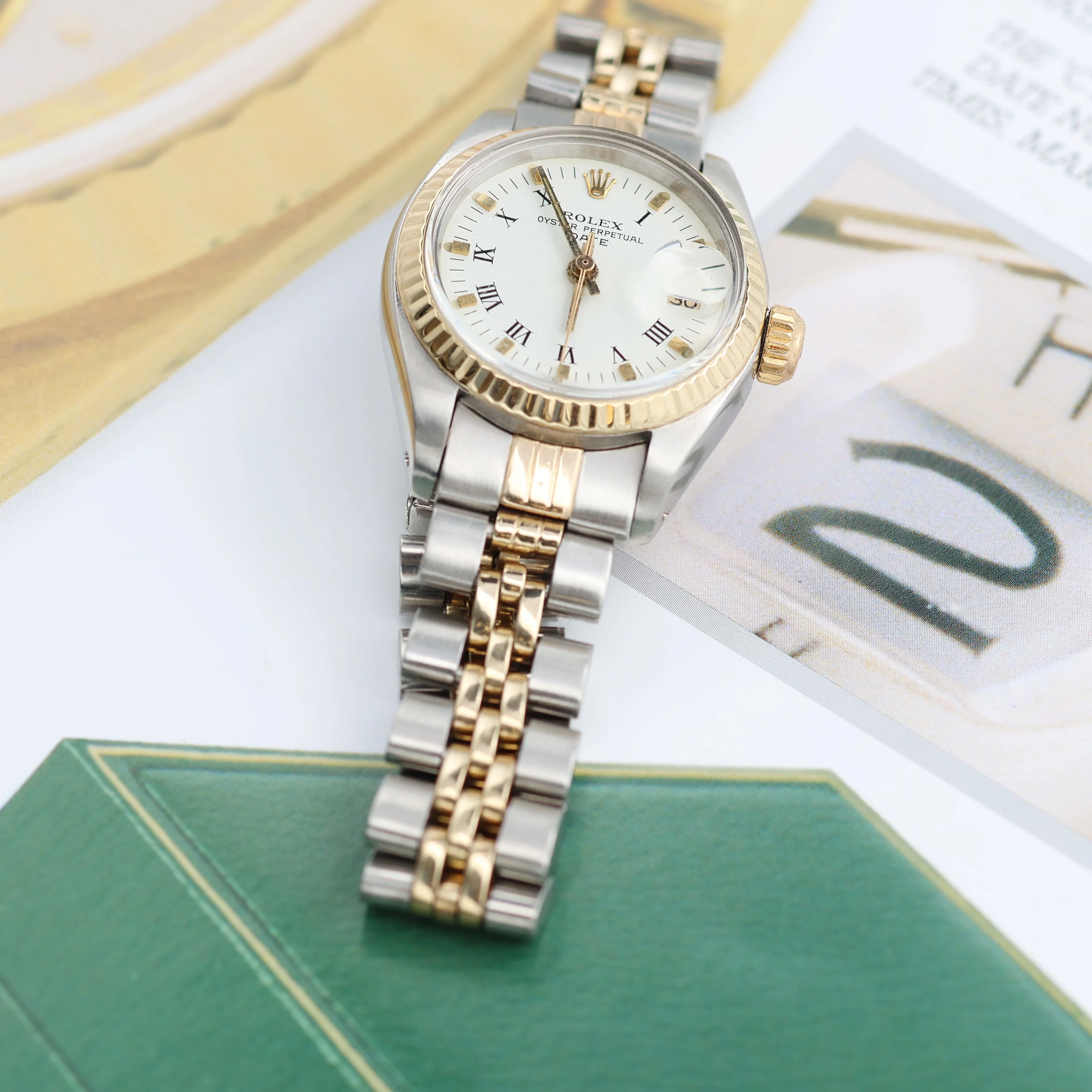 Rolex Lady-Datejust ref. 6917 Steel and Gold White Roman Dial Jubilee Bracelet - Image 5