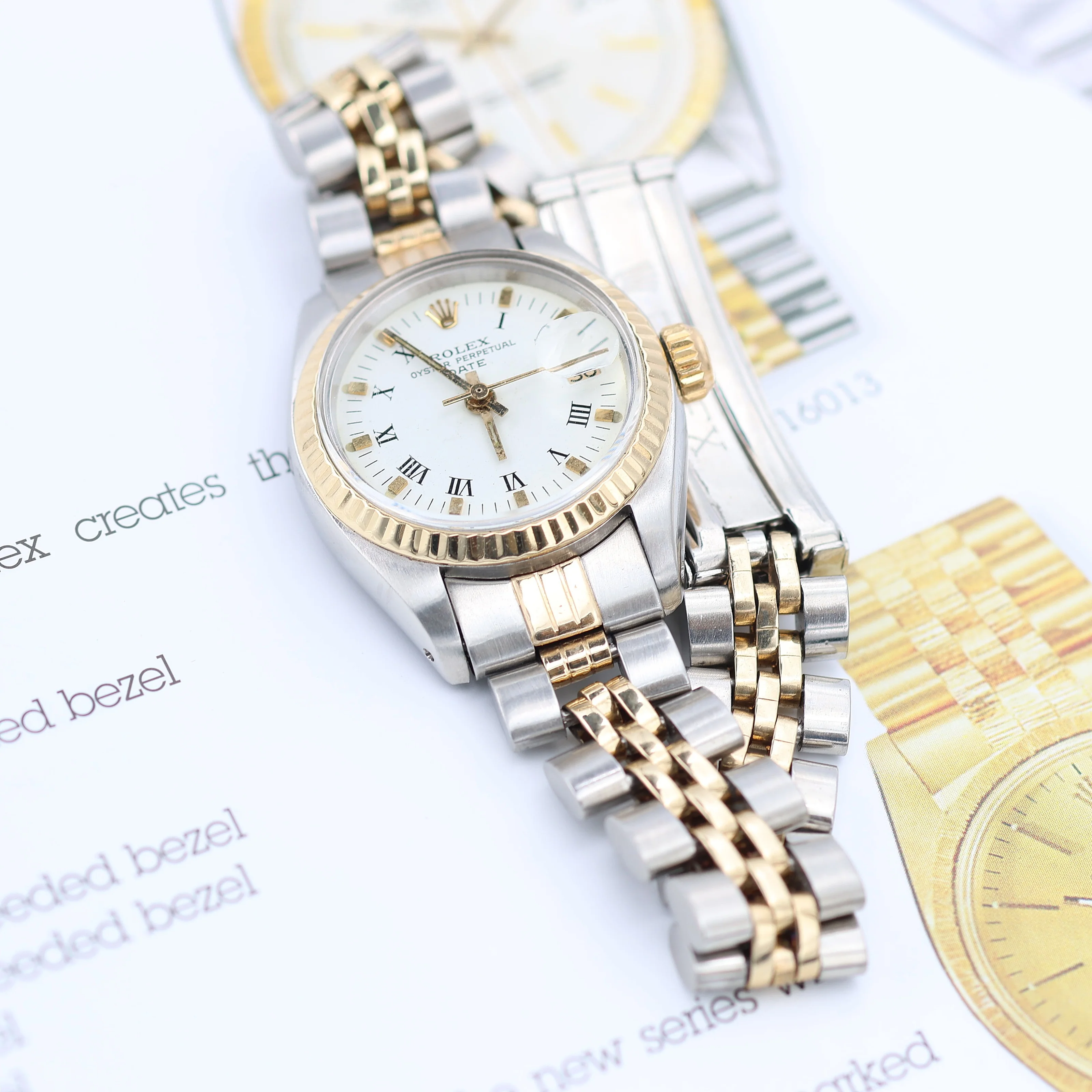 Rolex Lady-Datejust ref. 6917 Steel and Gold White Roman Dial Jubilee Bracelet - Image 6