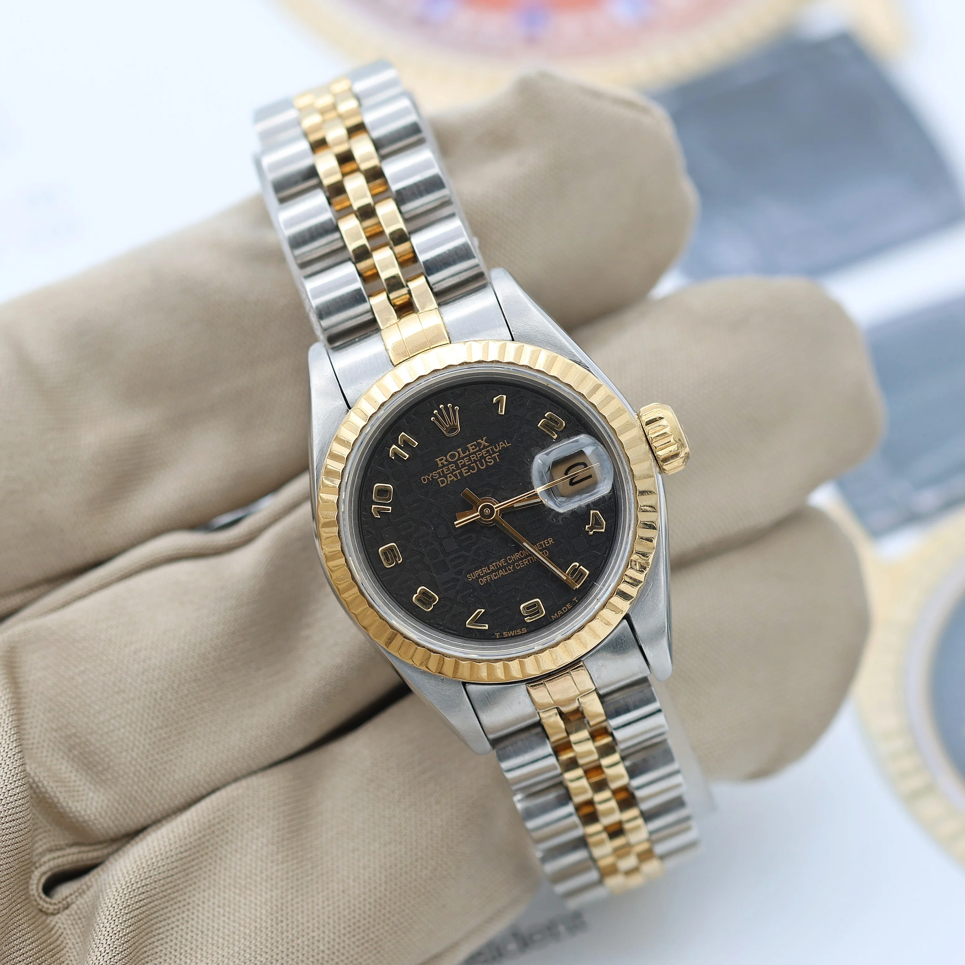 Rolex Lady-Datejust ref. 69173 - Brown Millennary/Computer Dial - Jubilee Bracelet - Image 3